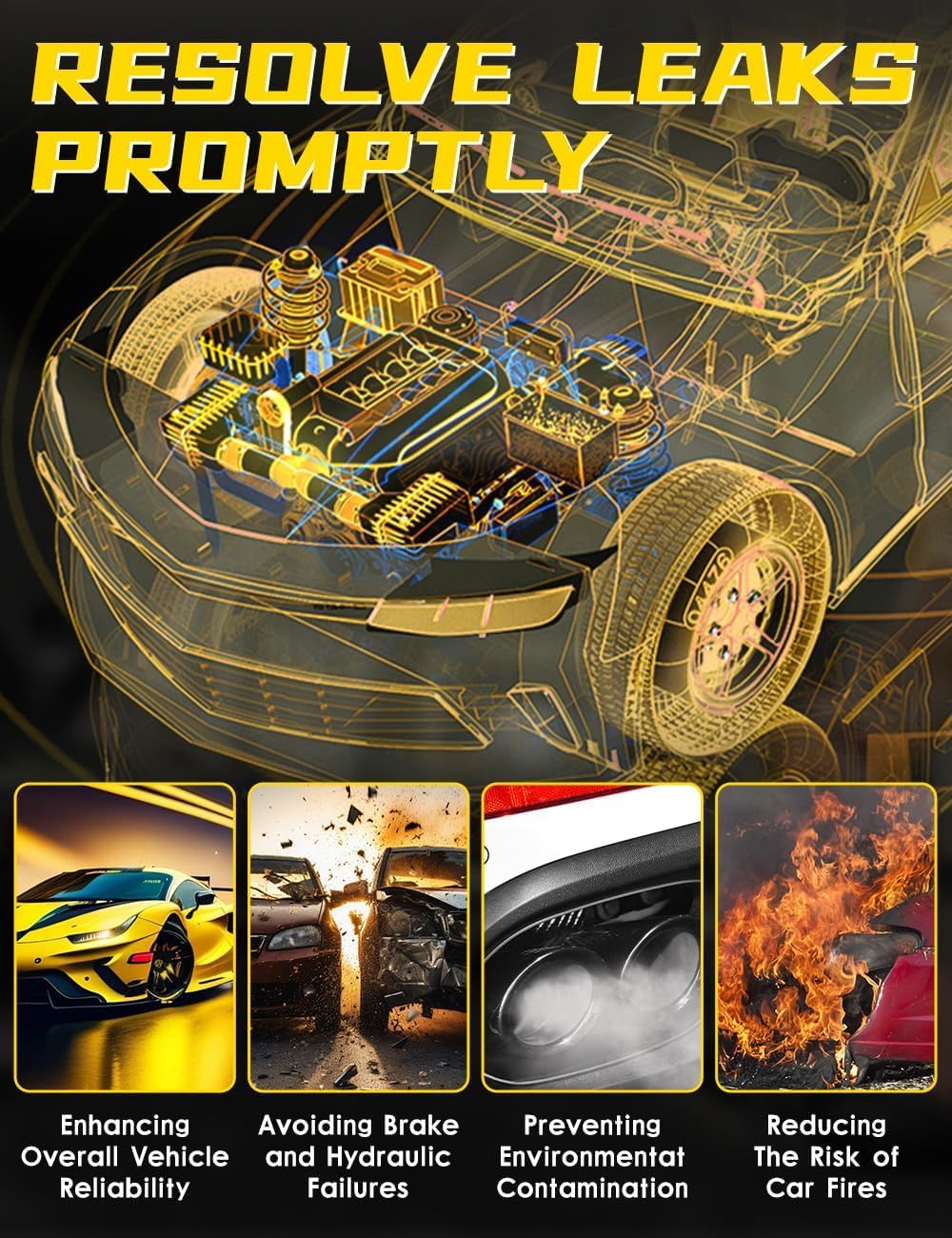 Automotive EVAP Smoke Machine Test - 12V DC Vacuum Smoke Leak Detector with Built-in Air Pump