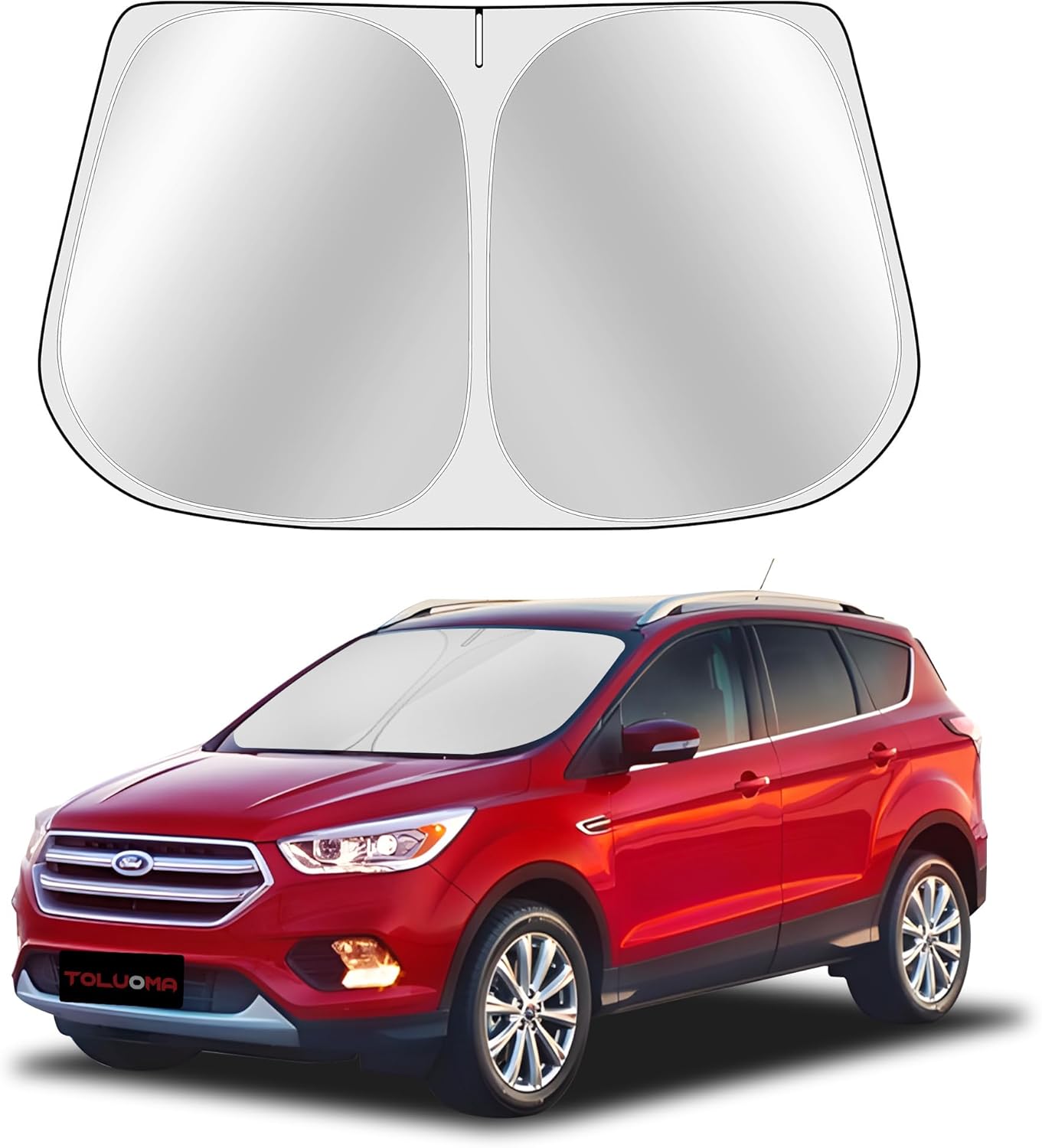 Custom Fit Windshield Sun Shade for Ford Escape 2013-2019 - Full Coverage, 210T Reflective Fabric, Double-Layer Design - Blocks 99% UV Rays, Keeps Car Cool, Easy to Install and Store