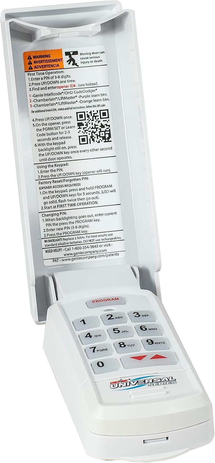 Genie Genuine GUK-R Wireless Universal Garage Door Opener Keypad, Compatible with LiftMaster, Chamberlain, Genie, Craftsman and More