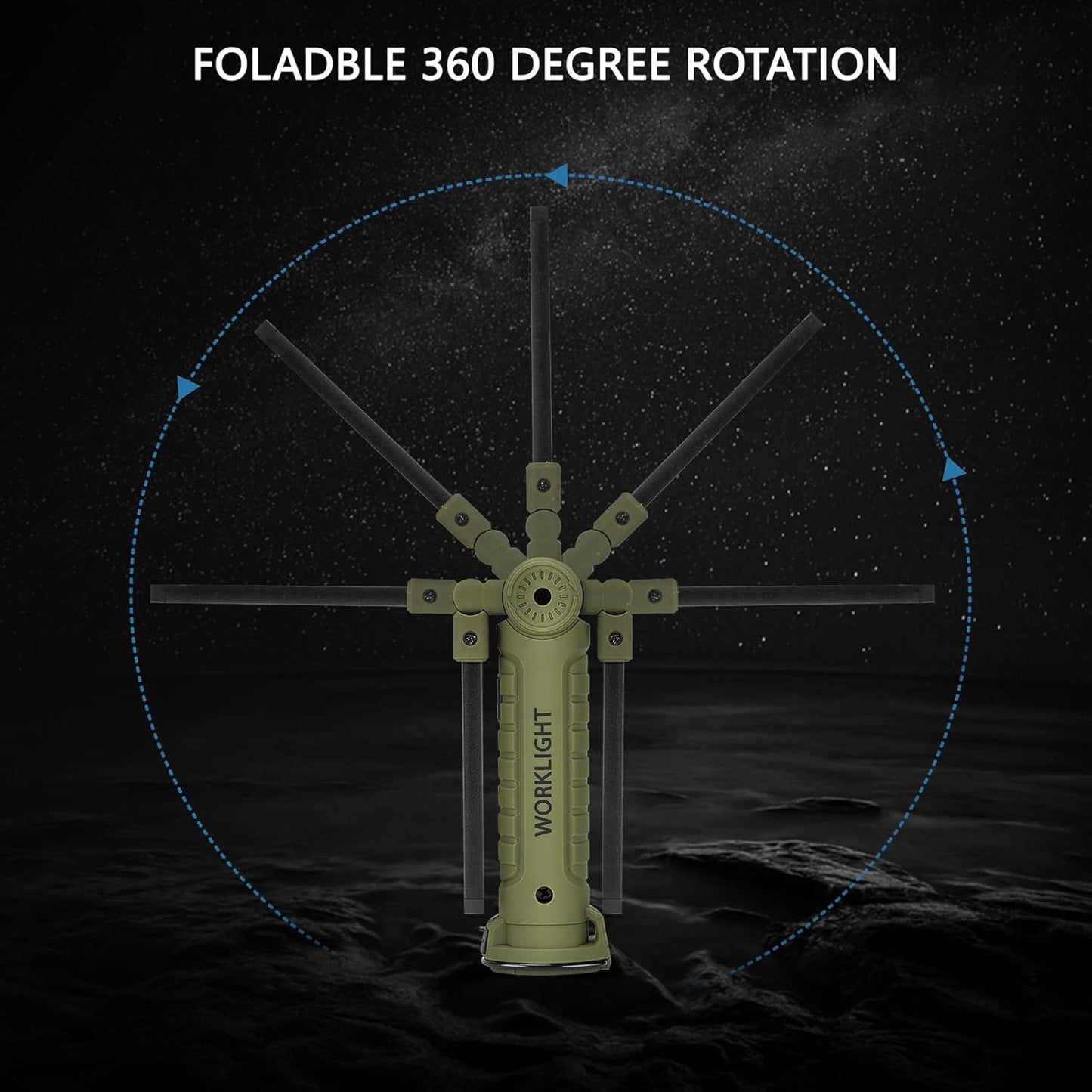 Men Tools for Christmas Birthday Gift 2 Packs LED Rechargeable Work Light Flashlights, 360°Rotate 5 Modes,Gifts for Men Him Dad Handyman for Car Repair, Grill and Outdoor