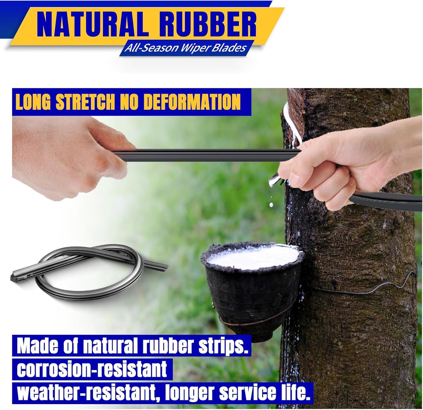 3 wipers Replacement for 2001-2005 Toyota Rav4/2001-2007 Toyota Highlander, Windshield Wiper Blades Original Equipment Replacement - 22"/19"/12" (Set of 3) U/J HOOK