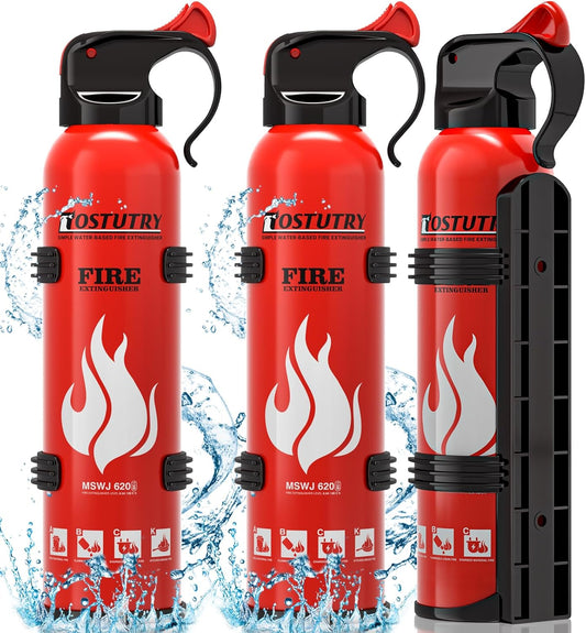 Upgraded 8-IN-1 Fire Extinguisher for Home Vehicle Car Kitchen Boat, Small Fire Extinguishers Spray with Mount for Class A B C K Fire, Portable Non-Toxic Prevent Re-Ignition Easy Clean (3 Pack)