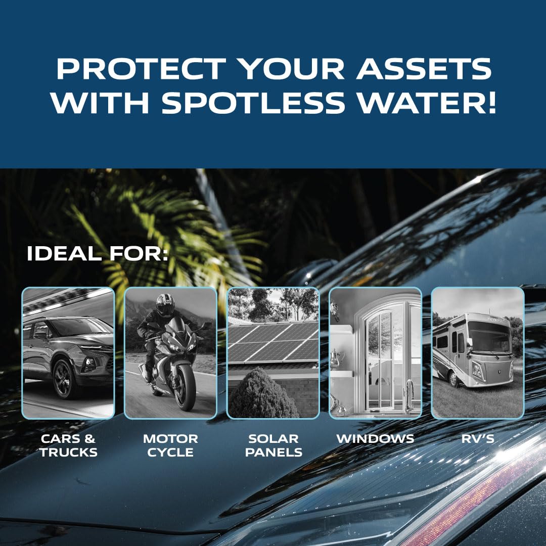 Spotless Water Systems - DIW-10B, W/Integrated Bypass | Simple Window, Solar Panel, RV & Car Wash System, Works for All Vehicles, Motorcycles, Bikes, Boats, Planes, Yachts, Towel Drying Eliminated