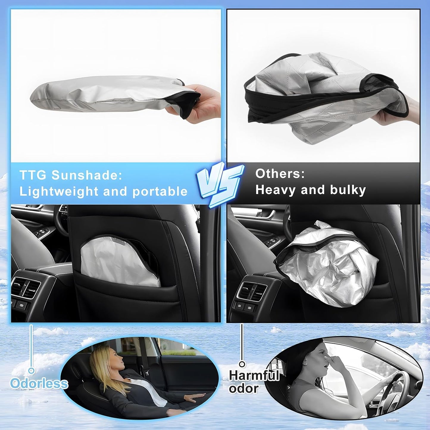 T TGBROS Windshield Sun Shade for Mazda CX-30 2020-2025 Front Window Sunshade Sun Shield Foldable Sun Visor Cover for CX30 Accessories Block Heat and Sun Protection
