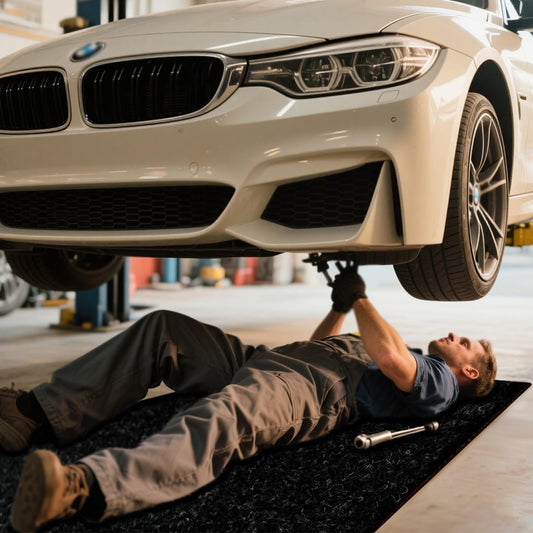 Oil Spill Garage Floor Mat Large, Heavy Duty 98" x 79" 8mm Thick Garage Mat for Floor Under Car, Absorbent Waterproof Non-Slip Rubber Backing Reusable Washable Maintenance Pad for Working, Black