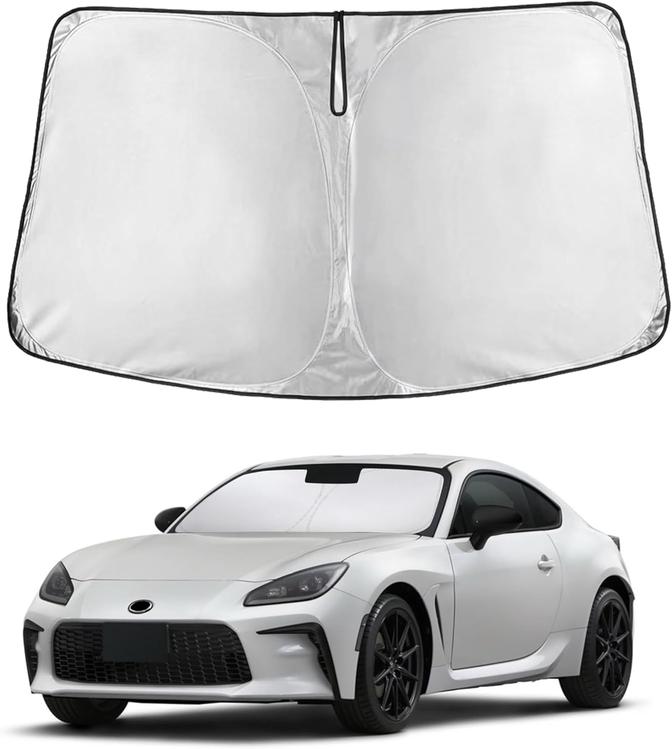 for Toyota GR86 2022 2023 Windshield Sunshade- EcoNour 240T Polyester Material Cars Sun Visor Reflector Blocks UV Rays - Foldable Sunshade Interior Protection - Toyota GR86 Accessories