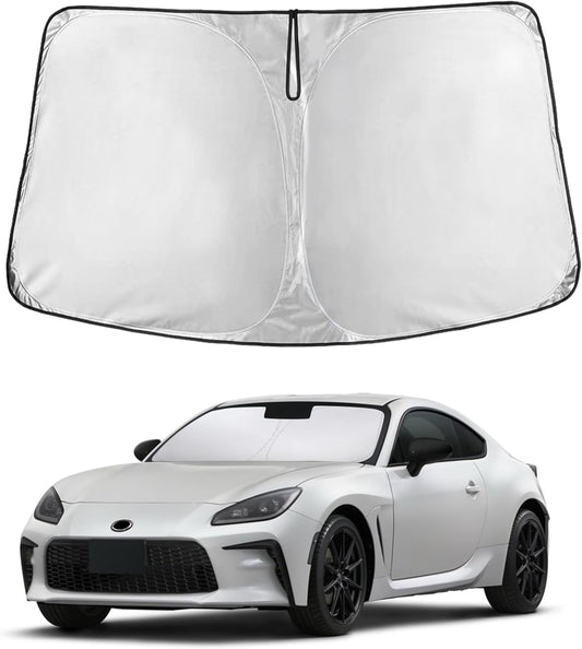 for Toyota GR86 2022 2023 Windshield Sunshade- EcoNour 240T Polyester Material Cars Sun Visor Reflector Blocks UV Rays - Foldable Sunshade Interior Protection - Toyota GR86 Accessories