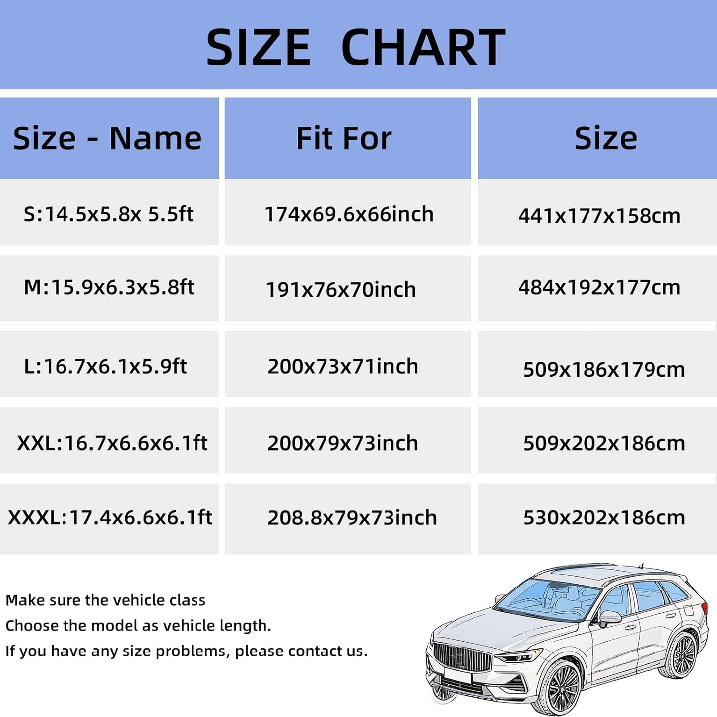 Car Cover for SUV Waterproof All Weather Snowproof UV Windproof Outdoor Full Car Jacket with Elastic Edges Adjustable Straps, Outdoor Heavy Duty Full Exterior Covers for SUV