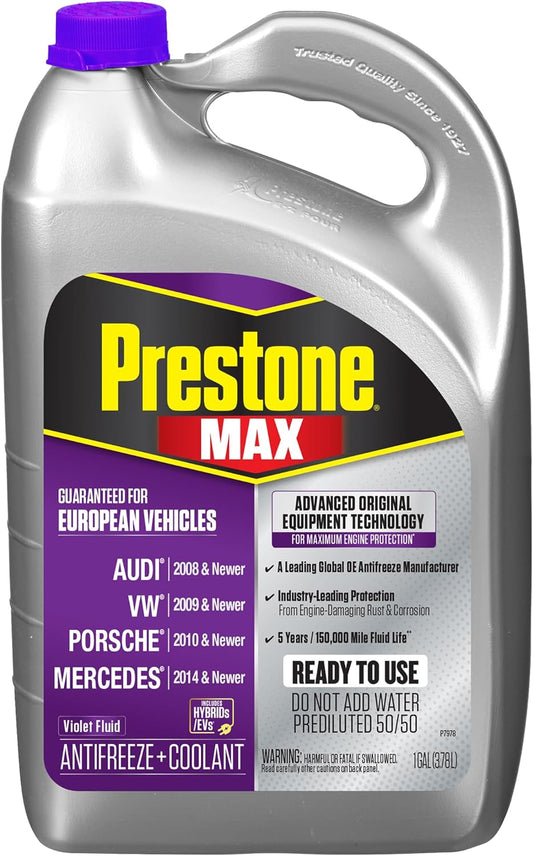 Prestone MAX Euro Violet 50/50 Antifreeze Automotive Coolant, Pack of One