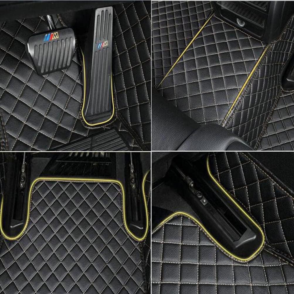 TAHALICustom Colors Car Floor Mats Black Pink for 99.9% Sedan SUV Sports， All-Weather Liners Car Floor mat，Luxury Leather Automotive Floor Mats (red -,3D Floor Mats)