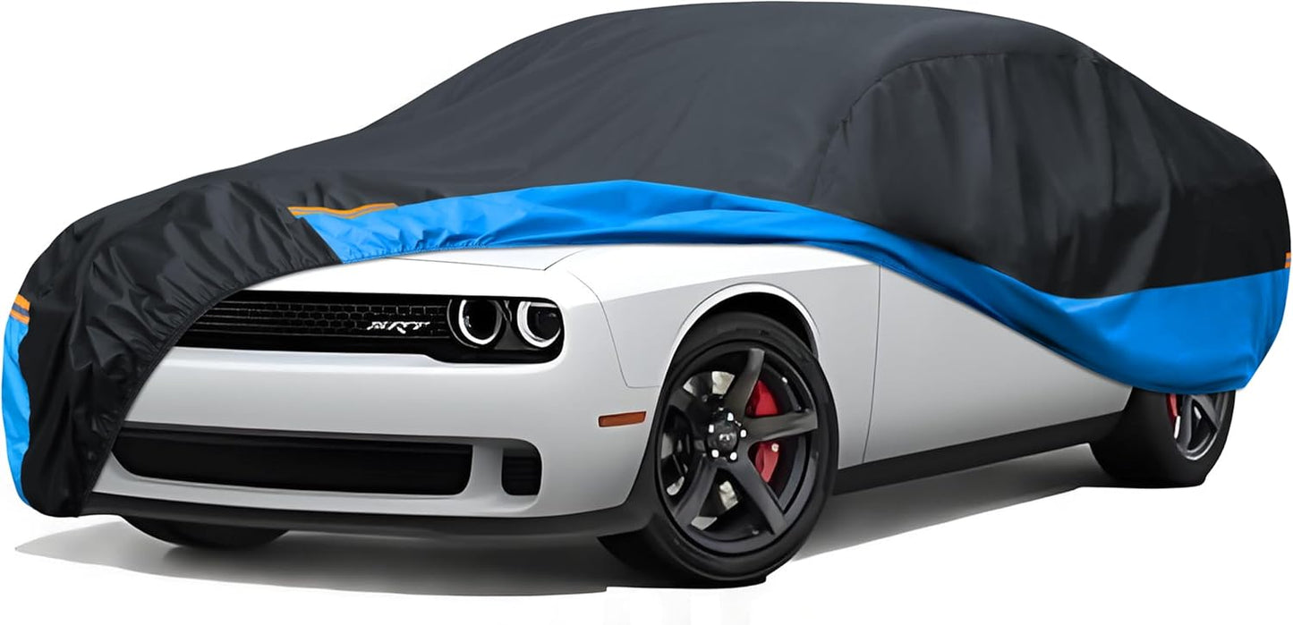Car Cover Waterproof All Weather Outdoor Windproof Dustproof UV Protection Fit Coupe BMW 6 Series/7 Series/i7,Chevrolet Bel Air/Chevelle,Dodge Challenger etc.
