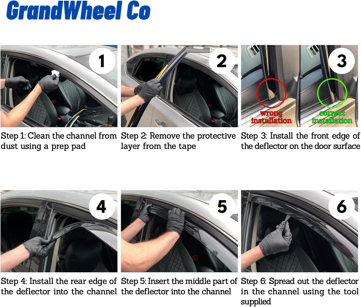 Window Deflectors Smoke Tinted in-Channel Side Window Vent Visor Deflectors Rain Guards Compatible with Ascent 2019-2025 - 4pcs. GW0882