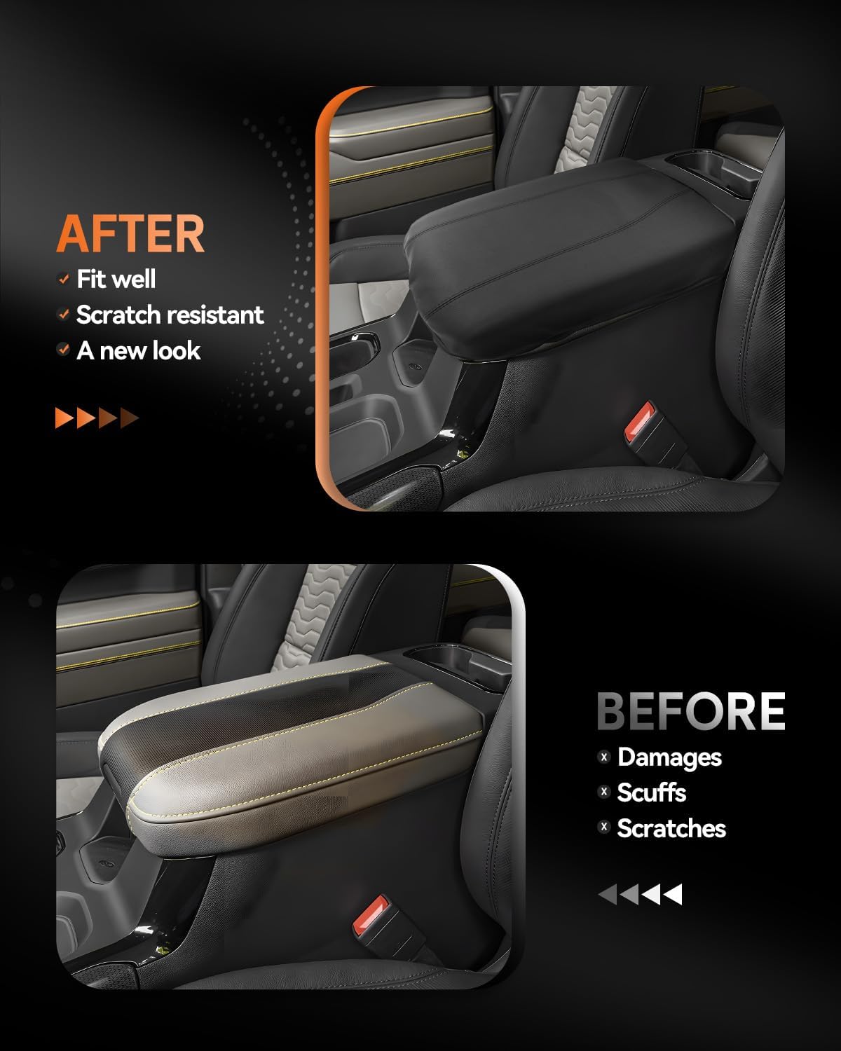 CDEFG for 2024 2025 2026 GMC Sierra EV Center Console Cover Armrest Box Cover Sierra EV Accessories Console Arm Rest Protector