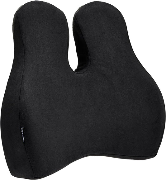 Lumbar Support Pillow for Office Chair and Car Seat - Memory Foam Back Cushion Improve Sitting Posture & Back Pain Relief, Lumbar Support Cushion with Adjustable Strap & Non-Slip