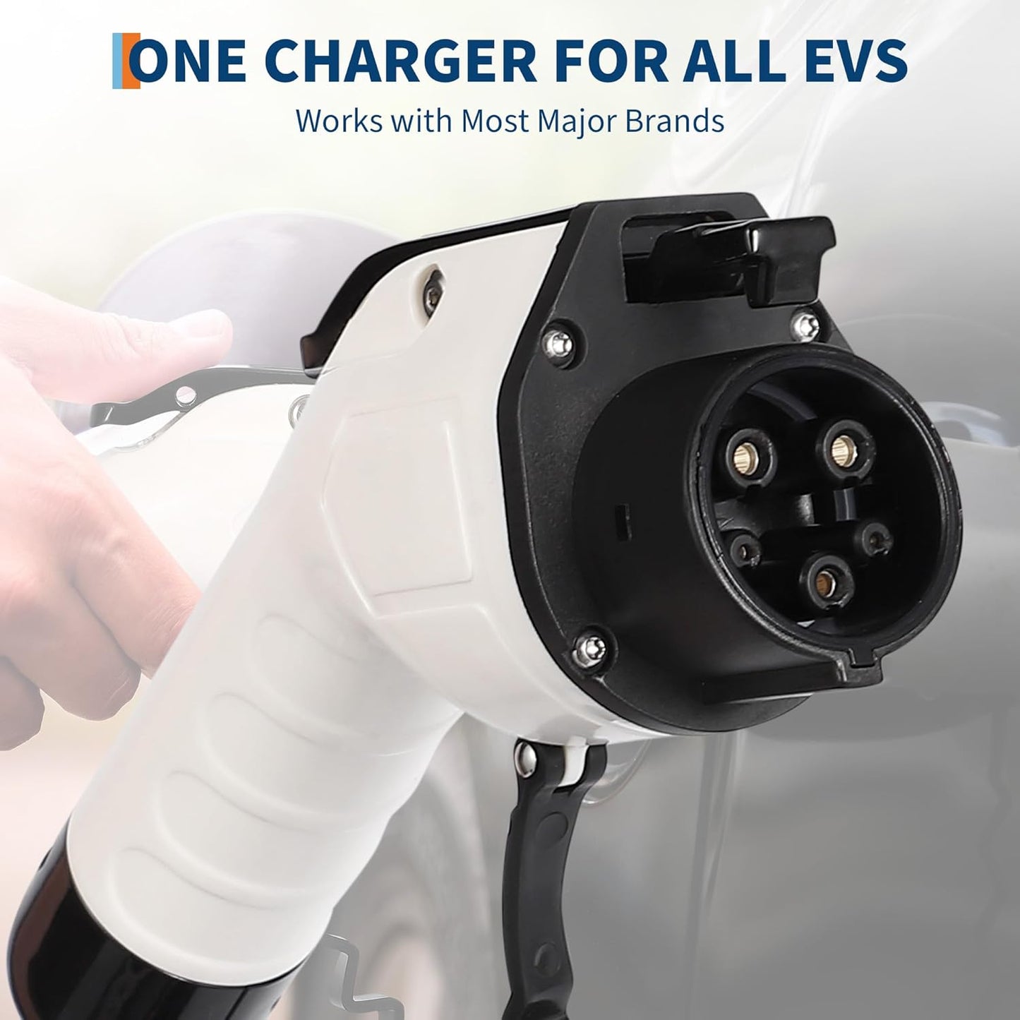 Level 1&2 EV Charger, 16A 110-240V Dual Voltage, NEMA 6-20 & 5-15 Plug, 25ft Cable, Adjustable Current/Delay Timer, SAE J1772 Listed Portable Electric Car Charger for Indoor/Outdoor Use