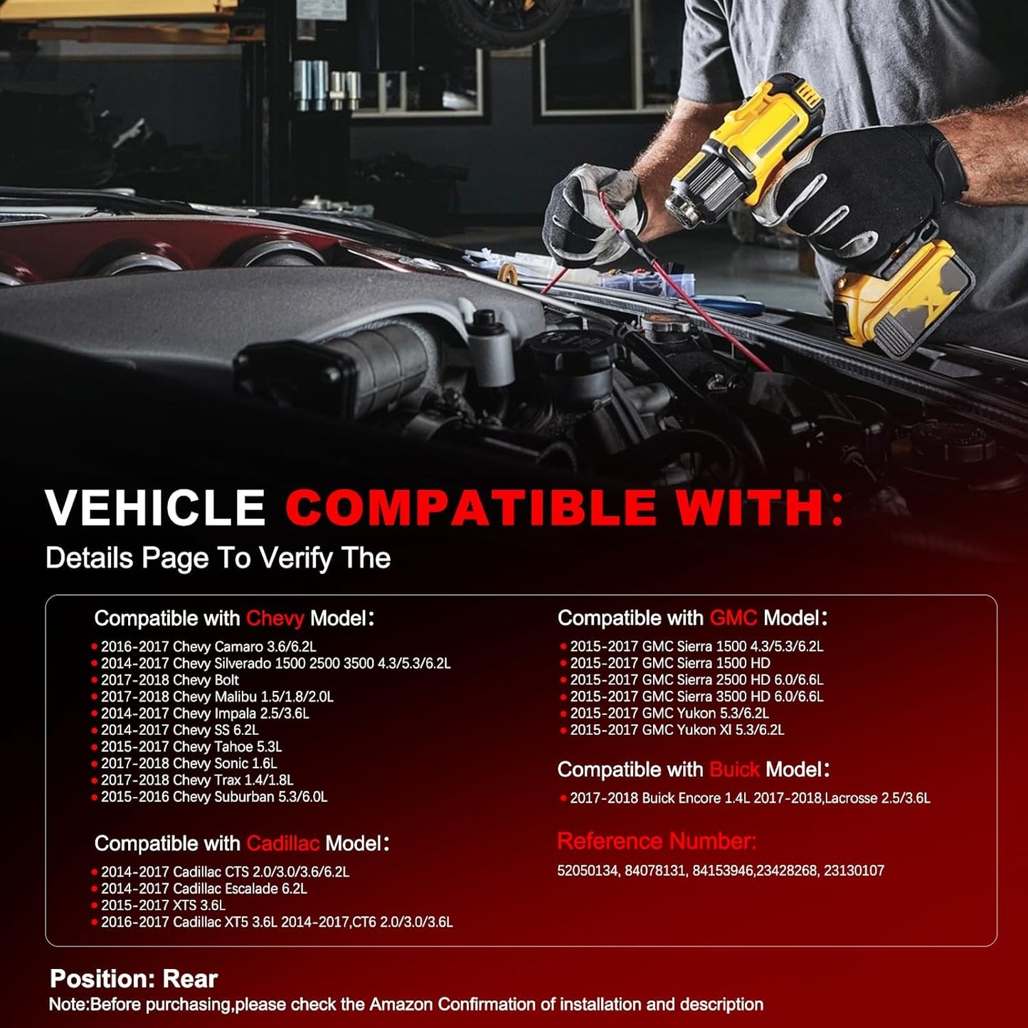 Parking Assist Sensor Compatible with Chevy Camaro Silverado Tahoe Suburban 2014-2018,GMC Sierra Yukon,Cadillac CTS Escalade XT5 CT6 2014-2017,Buick Encore Lacrosse 2017-2018 Parking Sensors