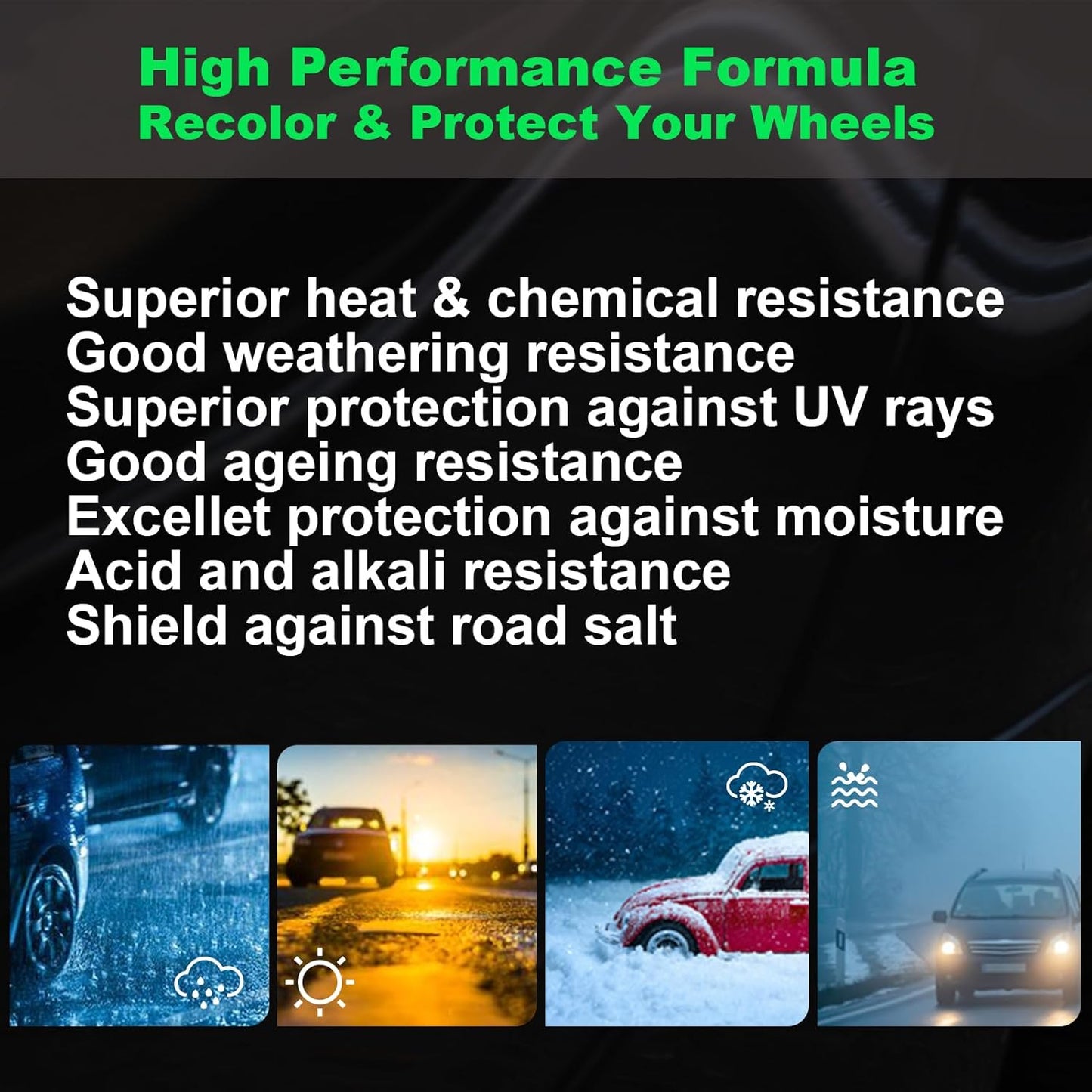 NADAMOO Aluminium Wheel Spray Paint, Aerosol Car Rim Paint for Recolor and Protection, Matte Black, 1 Can, 13 Oz