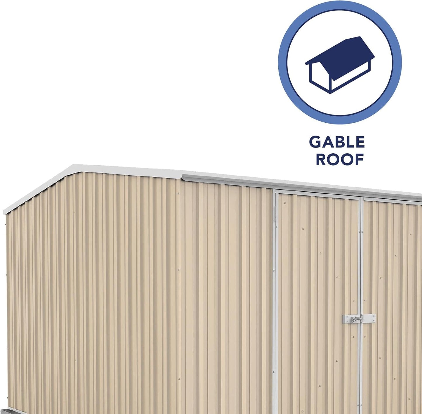 Absco Premier Storage Sheds, 10'x10' Metal Garage, DIY Backyard Shed, Utility Tool Storage, Weather & Wind Resistant Aluminum Panels & Steel Frame, Maintenance-Free, 12 Year Warranty, Classic Cream