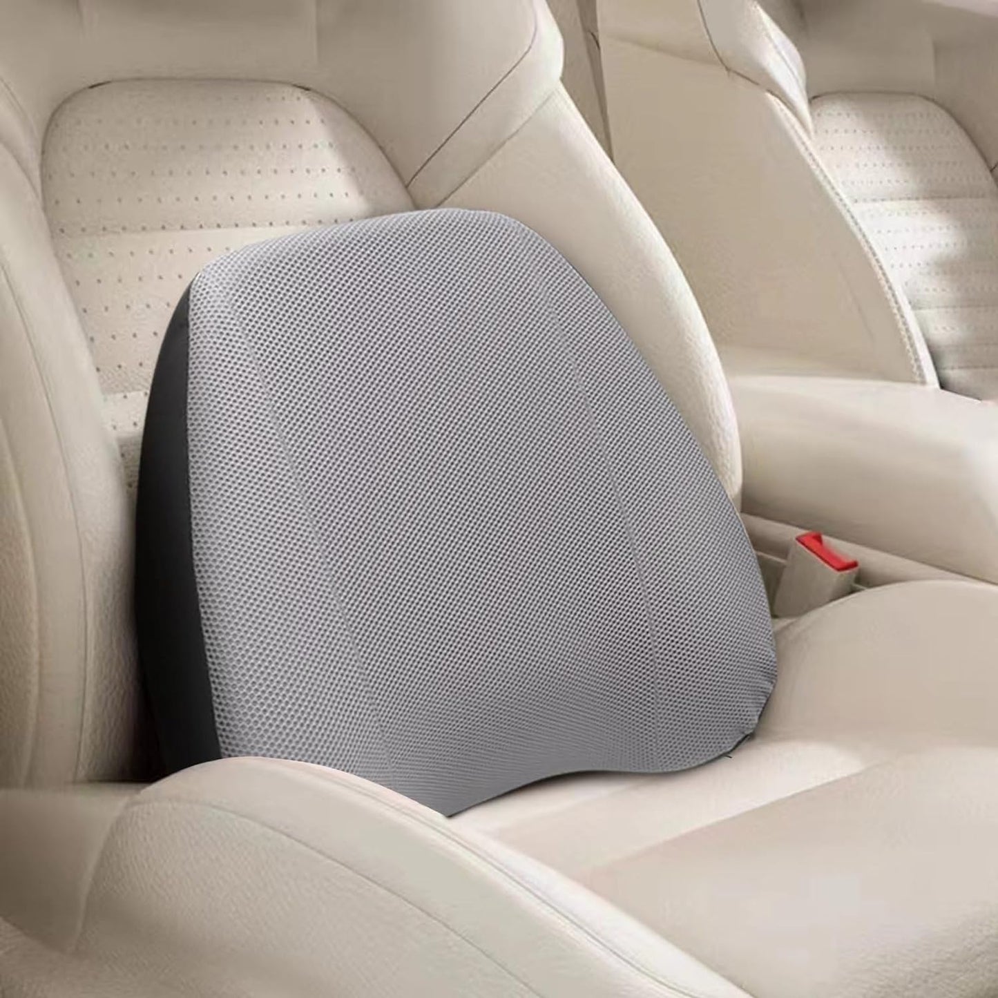 Super Comfy Lumbar Pillow, Lumbar Support Pillow for Back Pain Relief with Adjustable Strap, 100% Memory Foam & Breathable Removable Cover, Ergonomic Design - Softness Back Support Pillow(Gray)