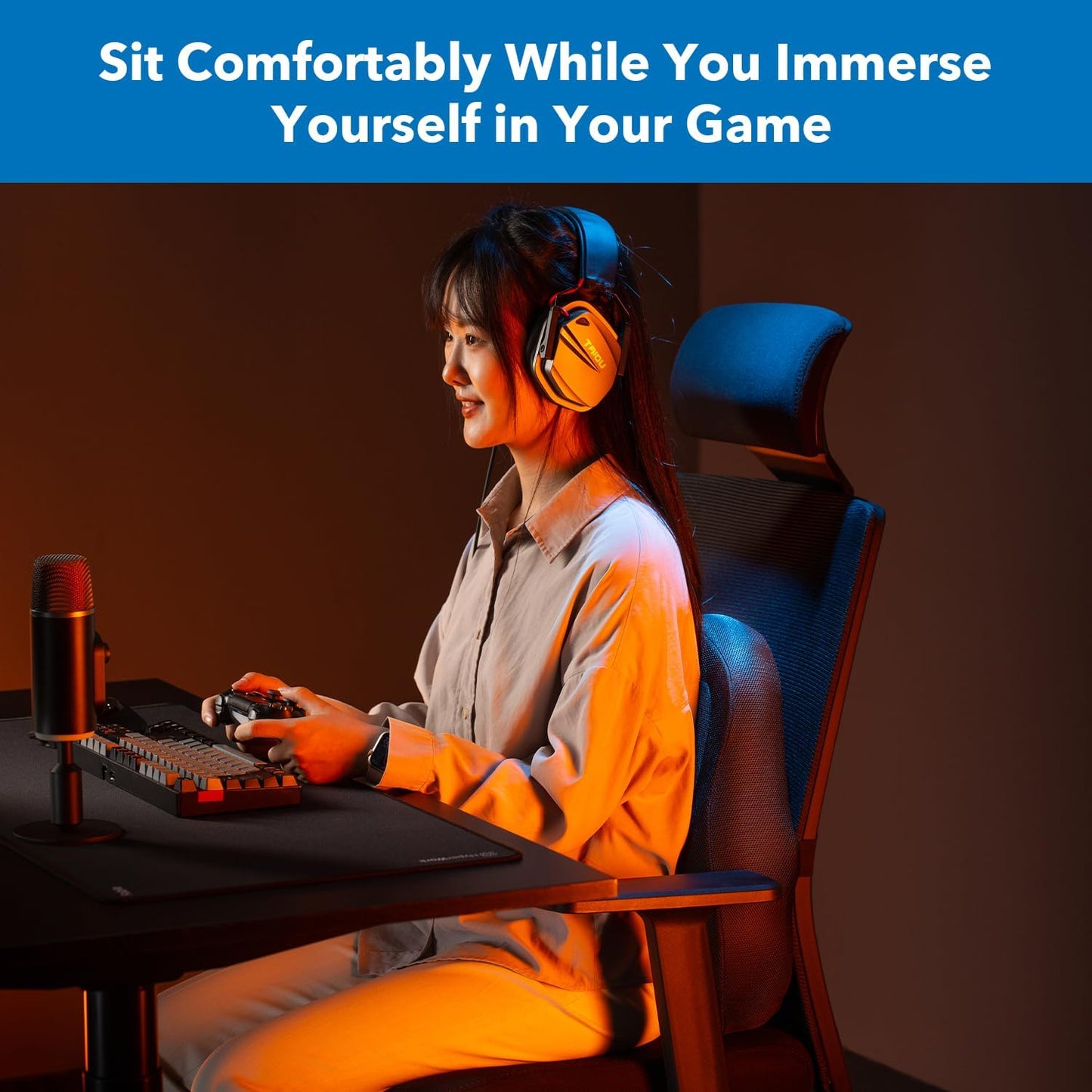 Mount-It! Office Chair Cushion, Lumbar Support Pillow for Office Chair, Back Support for Work, Office, Gaming with Memory Foam Filling for Back Pain Relief, Improve Posture, Black with Washable Cover