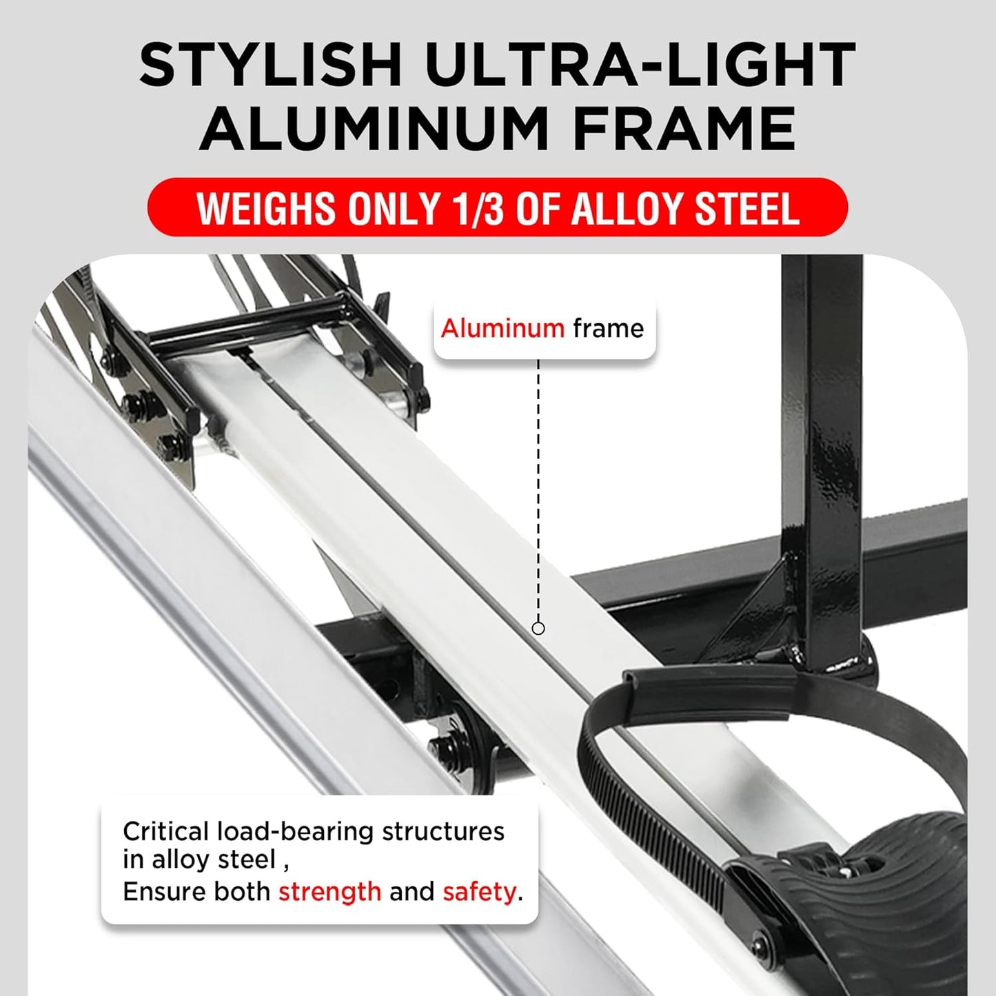 Rockland 1-Ebike Rack with Ramp,100 lbs Capacity, Single Hitch Mount Electric Bike Rack, Fits up to 5" Fat Tire Width and 50" Wheelbase, Ebike Carrier Rack for 2" Receiver for Cars SUVs Vans RVs
