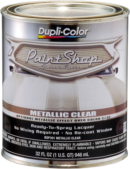 Dupli-Color BSP301 Paint Shop Finish System Base Coat – Metallic Clear - 32 oz. Automotive Paint