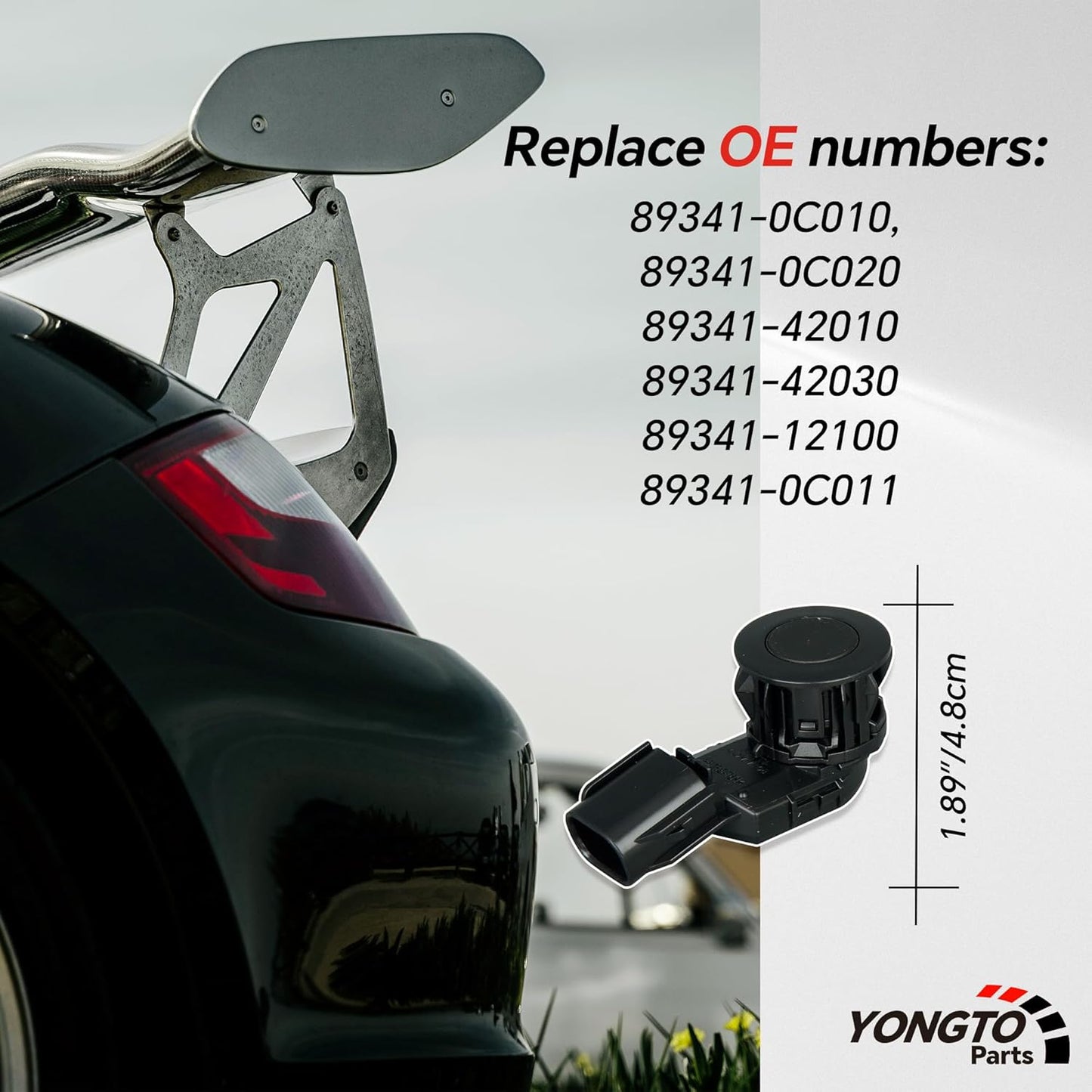 89341-0C010 4Pcs Reverse Backup Parking Assist Sensor Compatible with Toyota RAV4 2016-2018, Tacoma 2015-2022, Tundra 2014-2020 Replace OE 89341-0C020 89341-42010