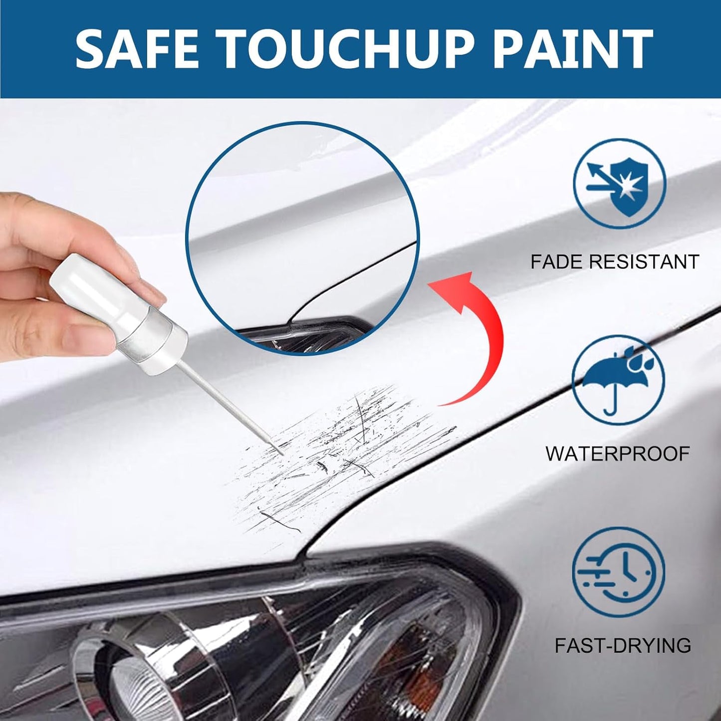 Mineral White (A96) Touch Up Paint for BMW-Exact Match 2 in 1 touchup Paint Pen for Chips and Nicks Repair Car Paint Scratch Repair Kit