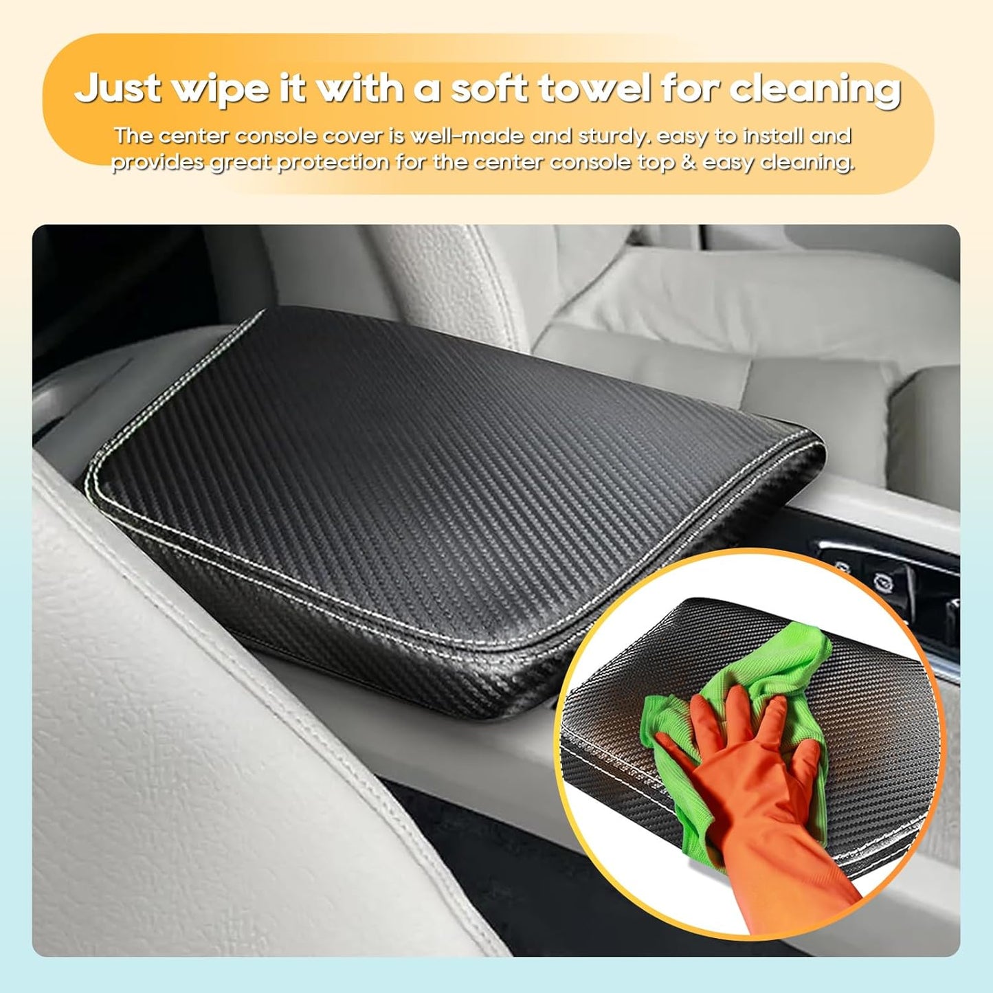 LFOTPP Central Console Armrest Box Cover Fit for Volov 2021 2022 2023 2024 XC60 S60 SPA Cover Car Armrest Cover Auto Center Console Pad (XC60 S60 Carbon Fiber)