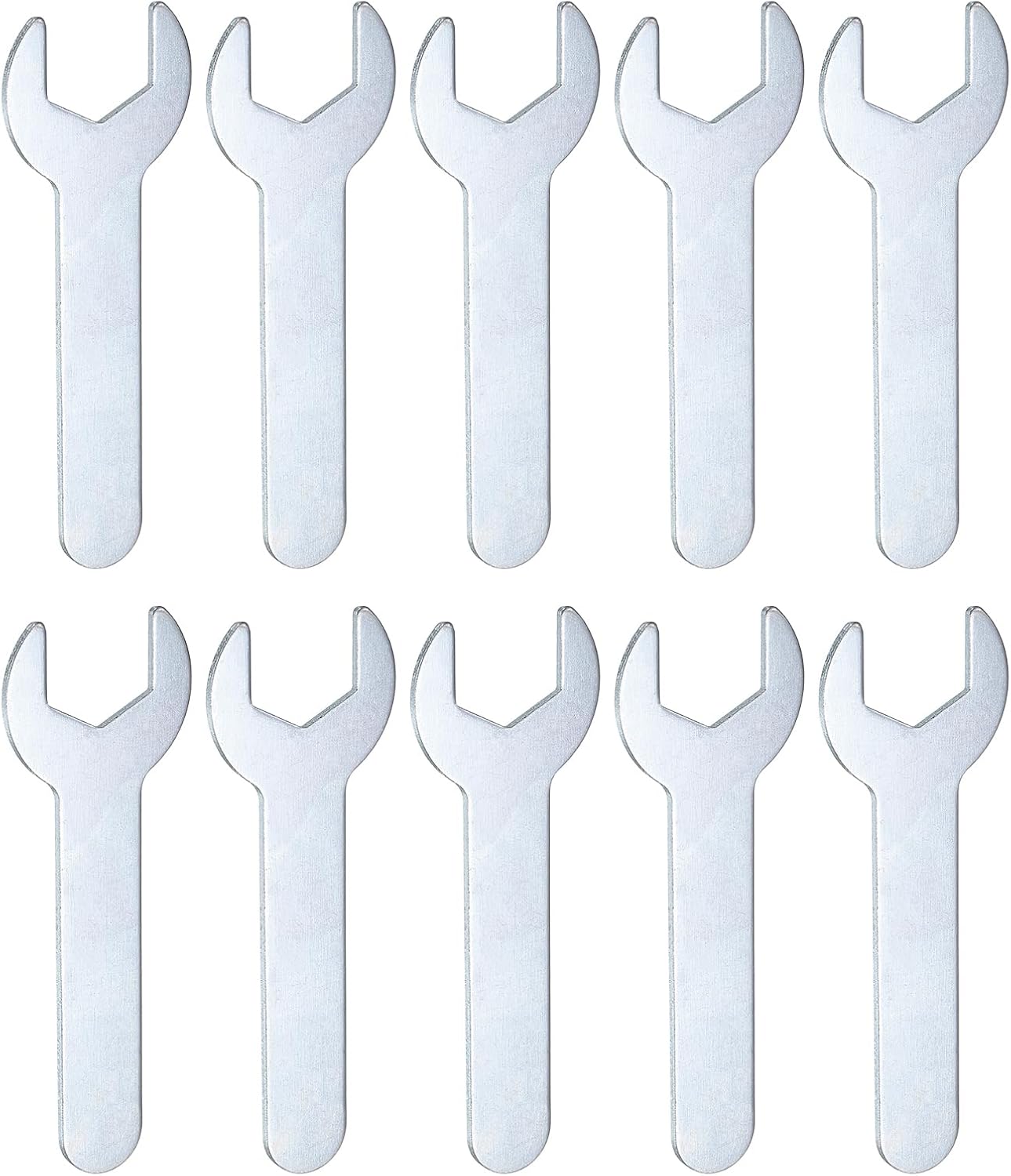 HARFINGTON 10pcs Small Wrench 14x70x1.5mm Metric U-Shaped Single Open Ended Spanner Super Thin Flat Head Galvanizing Wrench for Automotive Repair Furniture Assembly