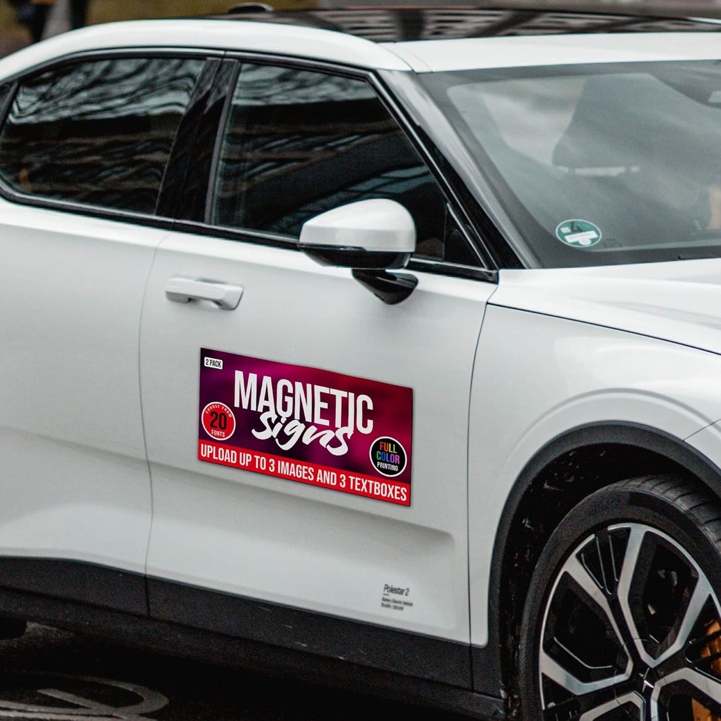 2 Pack, Personalized Magnetic Signs for Vehicles, Custom Car Magnets for Businesses, Customized Full Color Magnetic Truck Signs, 12x24 Car Magnet Signs (Design G)