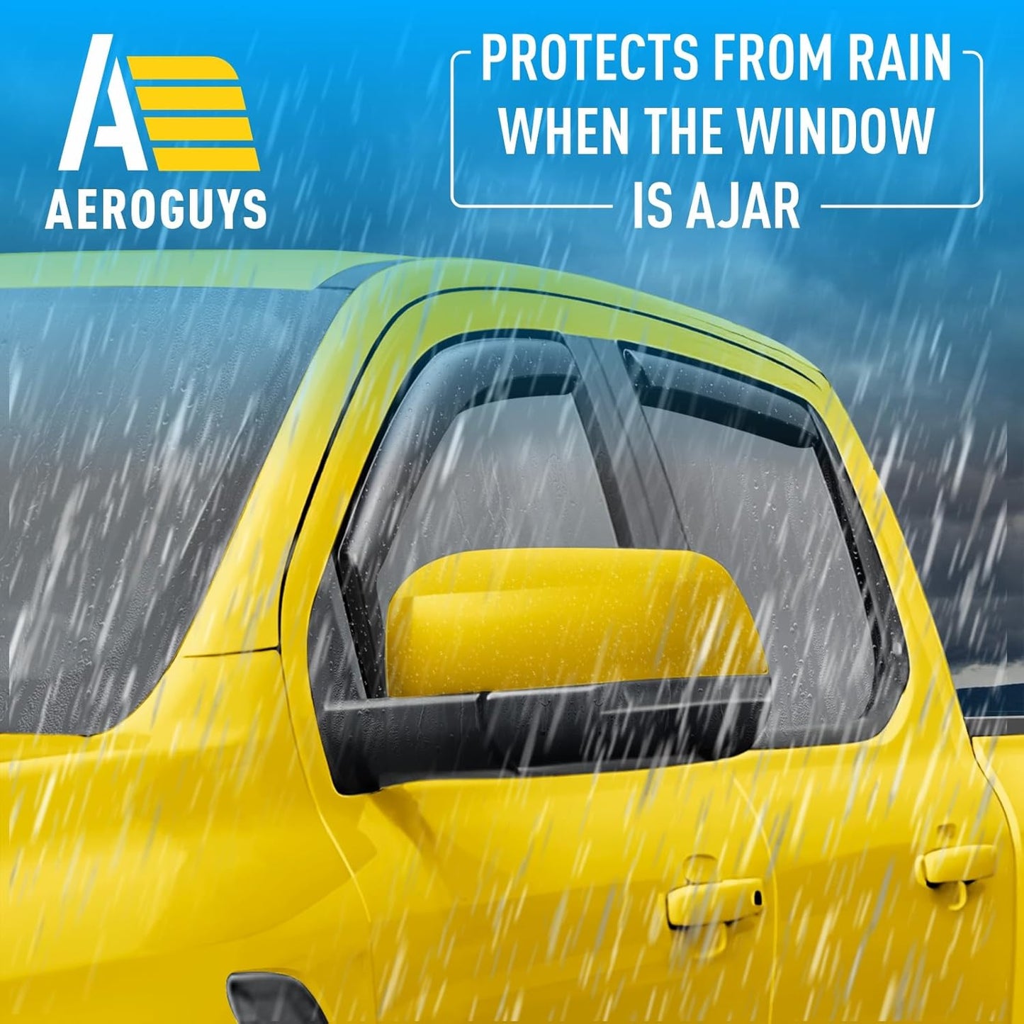 Extra Durable Window Deflectors in-Channel Window Visors Rain Guards Fit for Ford Ranger 2024-2025 SuperCrew, Sun Visors, Wind Vent for Shades, Exterior Car Accessories - 4pcs. AG0748