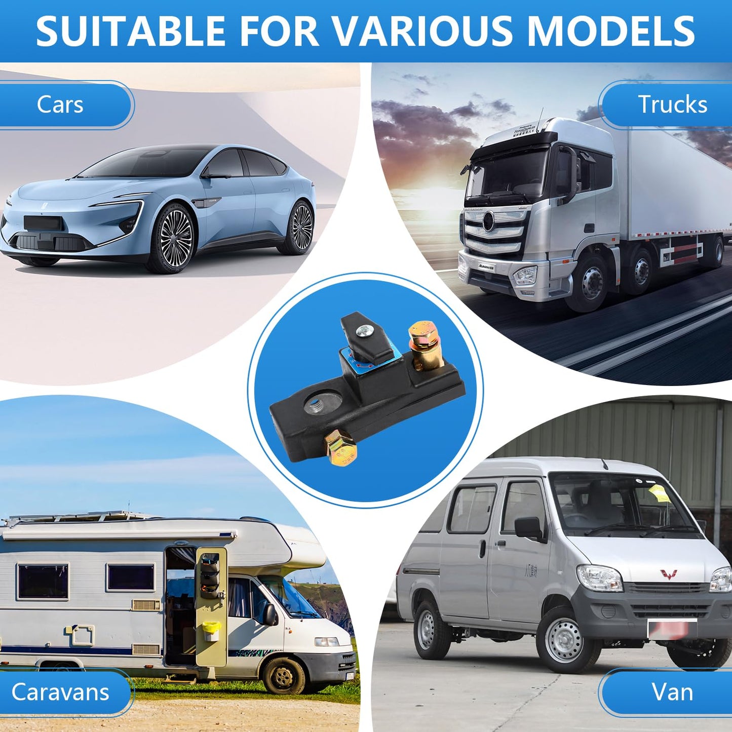 Battery Disconnect Switch, Heavy Duty Battery Shut Off Switch, High Current Master Battery Power Cut Isolator Kill Switch, Smart Battery Kill Switch for Car, RV and Boat