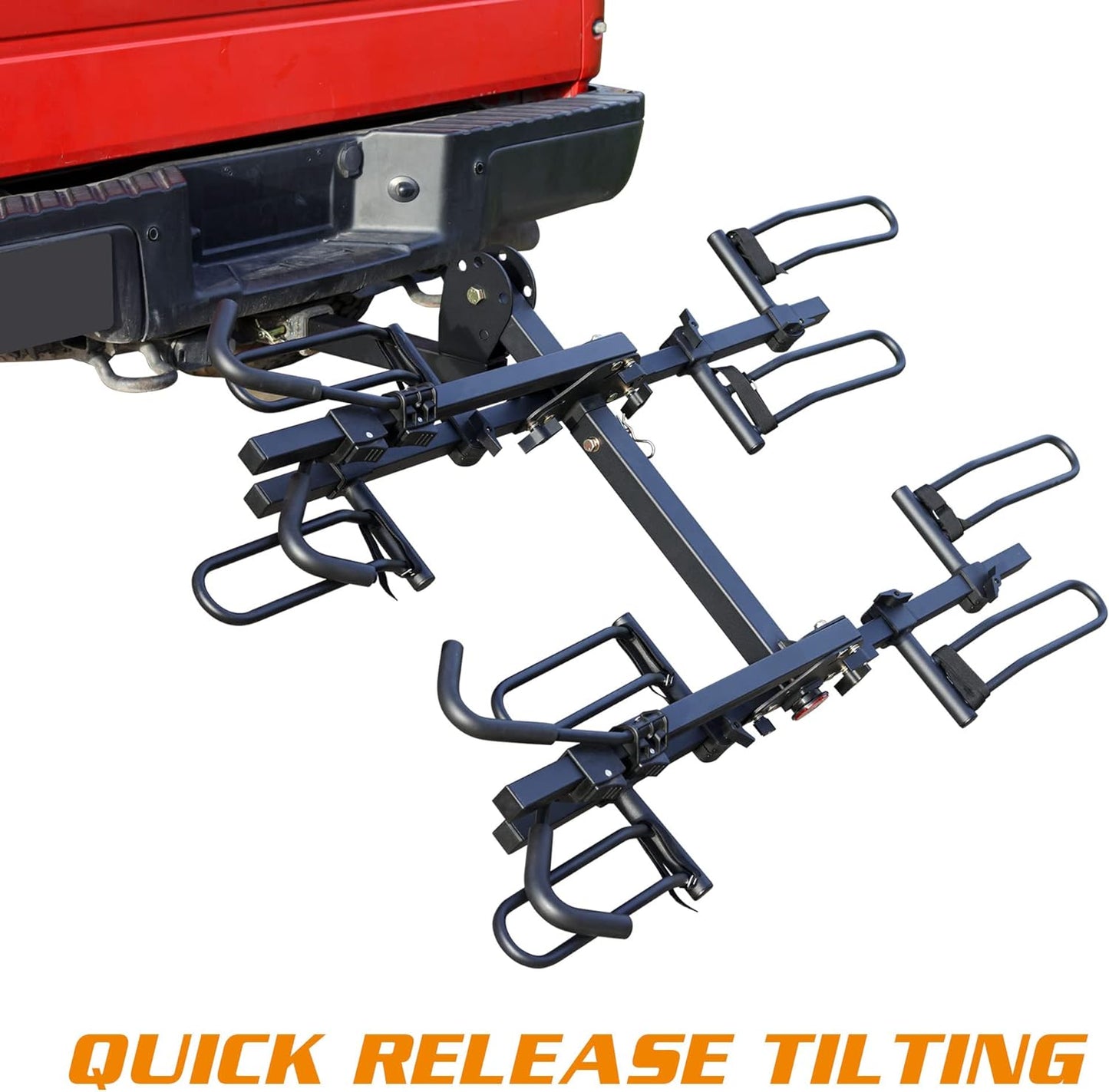 Young 4-Bike Rack Hitch Mount Platform Style Carrier for Cars Trucks SUVs Minivans with 2" Hitch Receiver, 4 Bikes X 40 lbs (160 lbs Total) Load Capacity