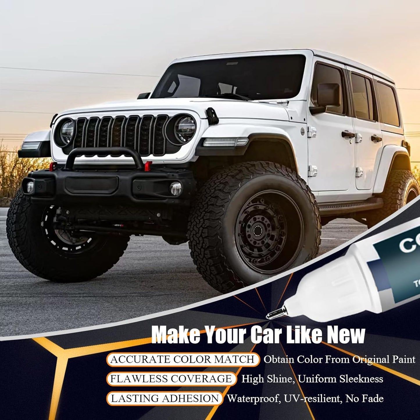 PX8/DX8 Black Touch Up Paint for Jeep, Car Paint Pen Scratch Repair Two-In-One Touch Up Paint, Premium Car Scratch Remover for Deep Scratches