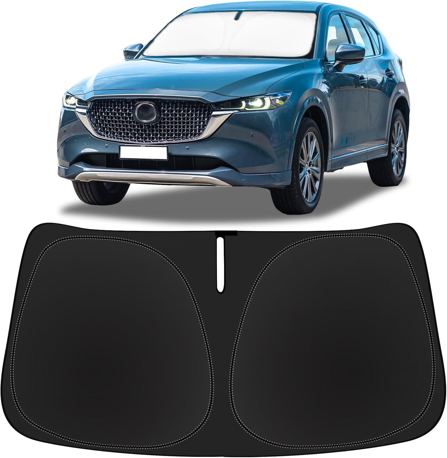 for Mazda CX5 Car Windshield Sunshade for CX-5 2017-2023 2024 2025 Mazda CX5 Accessories Thicken 4-Layer Foldable Car Front Window Sun Shades Cover Block Heat Shield Protector 240T UV Reflector