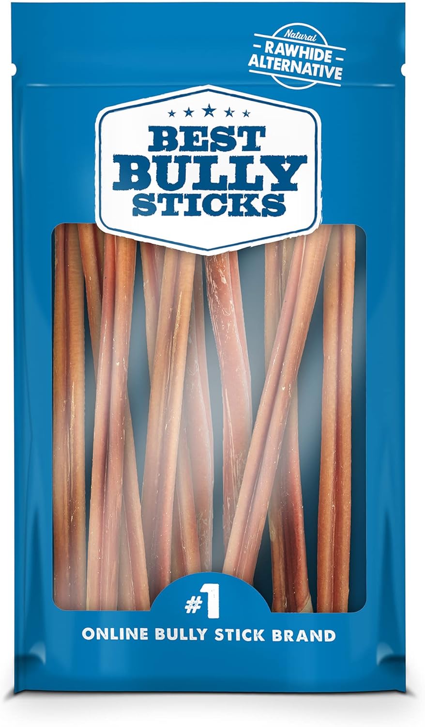 Best Bully Sticks 12 Inch Bully Sticks for Dogs - 10 Count (Pack of 1) - Natural, Easily Digestible, 100% Grass-Fed Beef, Grain and Rawhide Free