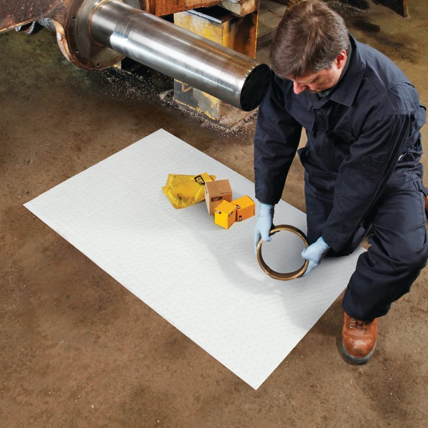 PIG Oil-Only Absorbent Mat Roll | Absorbs Oil-Based Liquids | Lightweight | 40 Gal Absorbency | 300' L x 30" W | 1 Roll | MAT419