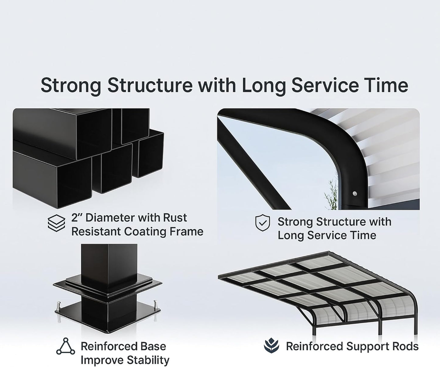 20x40 FT Metal Carport, Enhanced Base and Steel Roof for All-Weather Use, Outdoor Heavy Duty Garage Galvanized Car Shelter for Bass Boats, Full-Sized Pickup Trucks, and Tractors