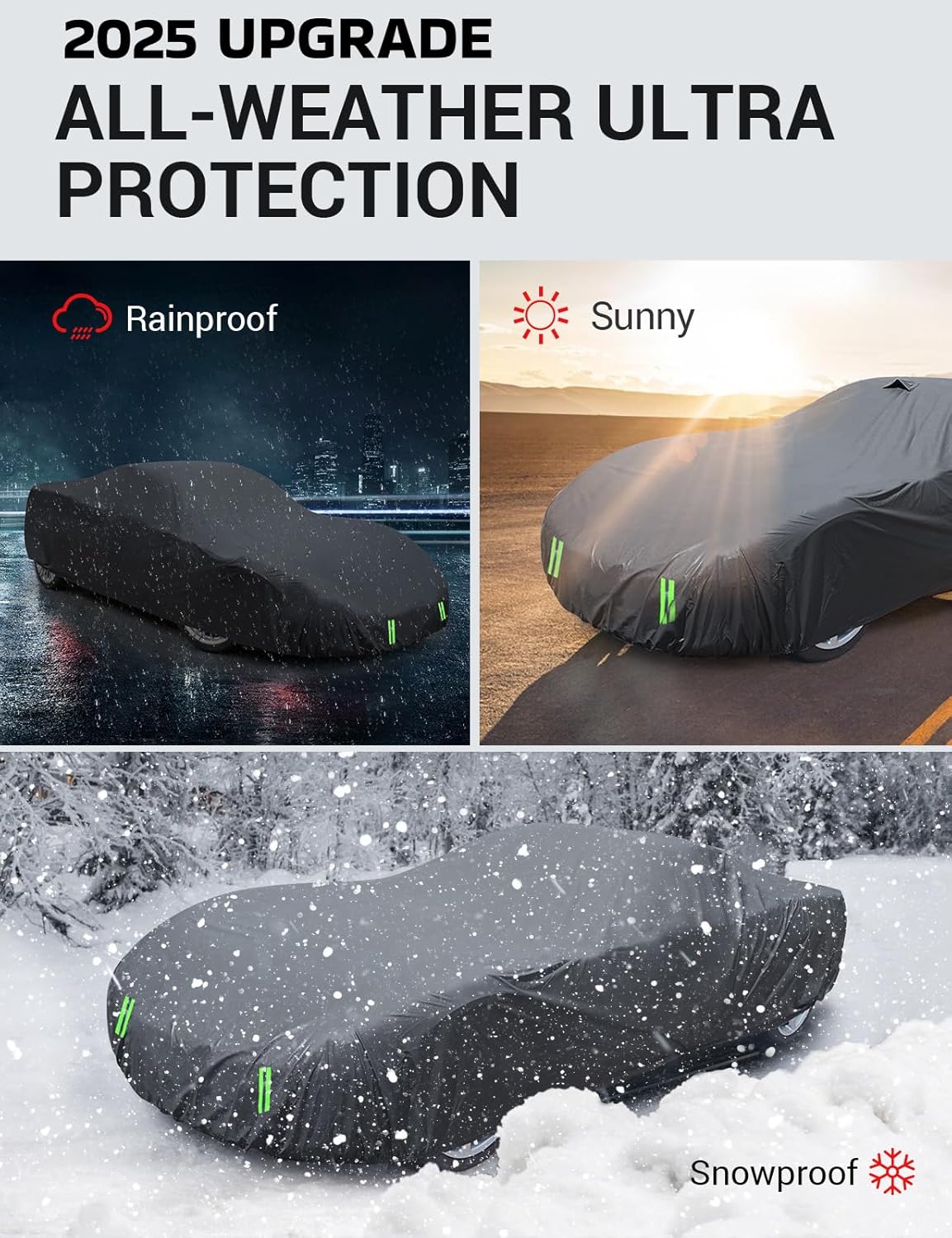 Proadsy 2025 Upgrade Car Cover Custom Fit for Corvette C6 2005-2013 Windproof All Weather Waterproof Sun Rain UV Dust Snow Protection Outdoor Covers