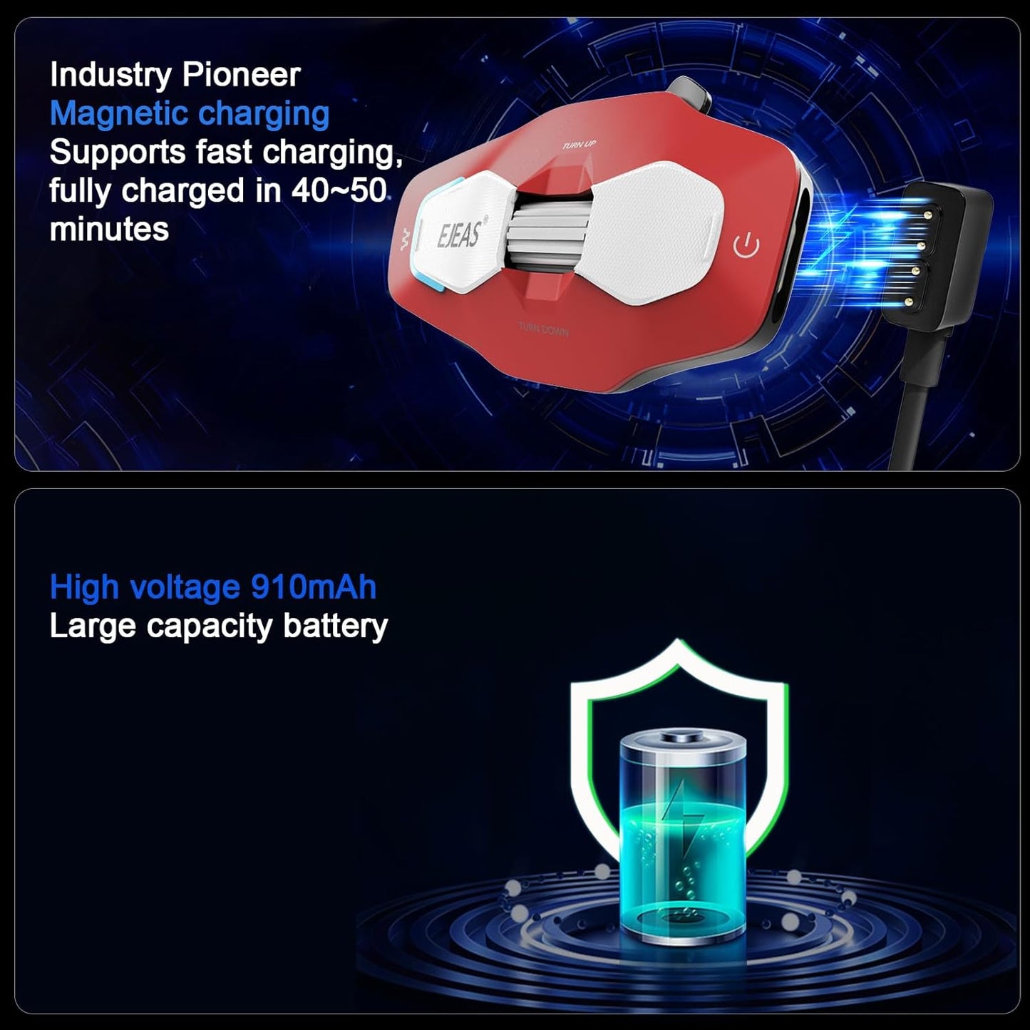 SolaMr X10 Motorcycle Helmet Bluetooth Headset Speakers Headphone, Ski Helmet Intercom Integrated Mesh Communication System Support 10 Riders with Bluetooth 5.1, Music Sharing, FM Radio, Red