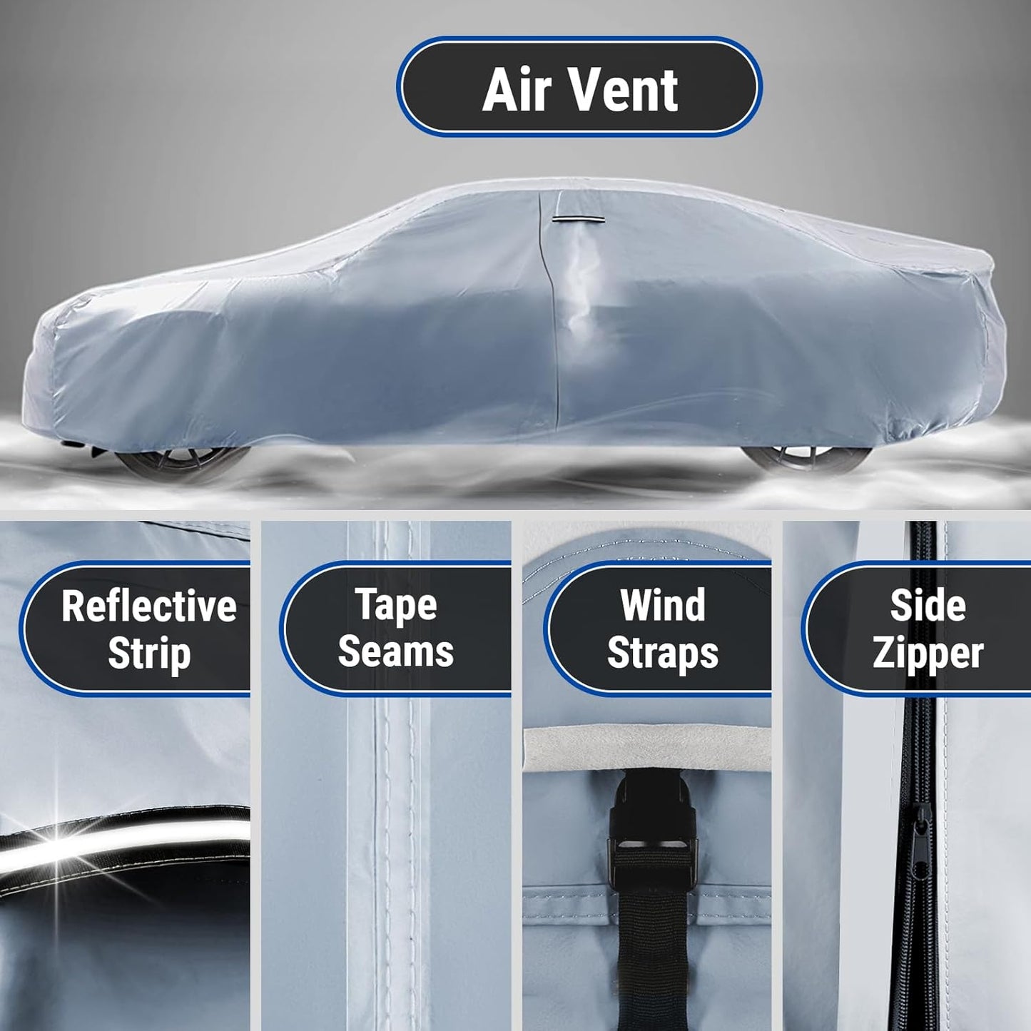 iCarCover Premium Car Cover for 1973 Pontiac GTO Heavy Duty Waterproof All-Weather Automobiles Custom Fit Indoor Outdoor UV Snow Protection Covers with Straps and Bag