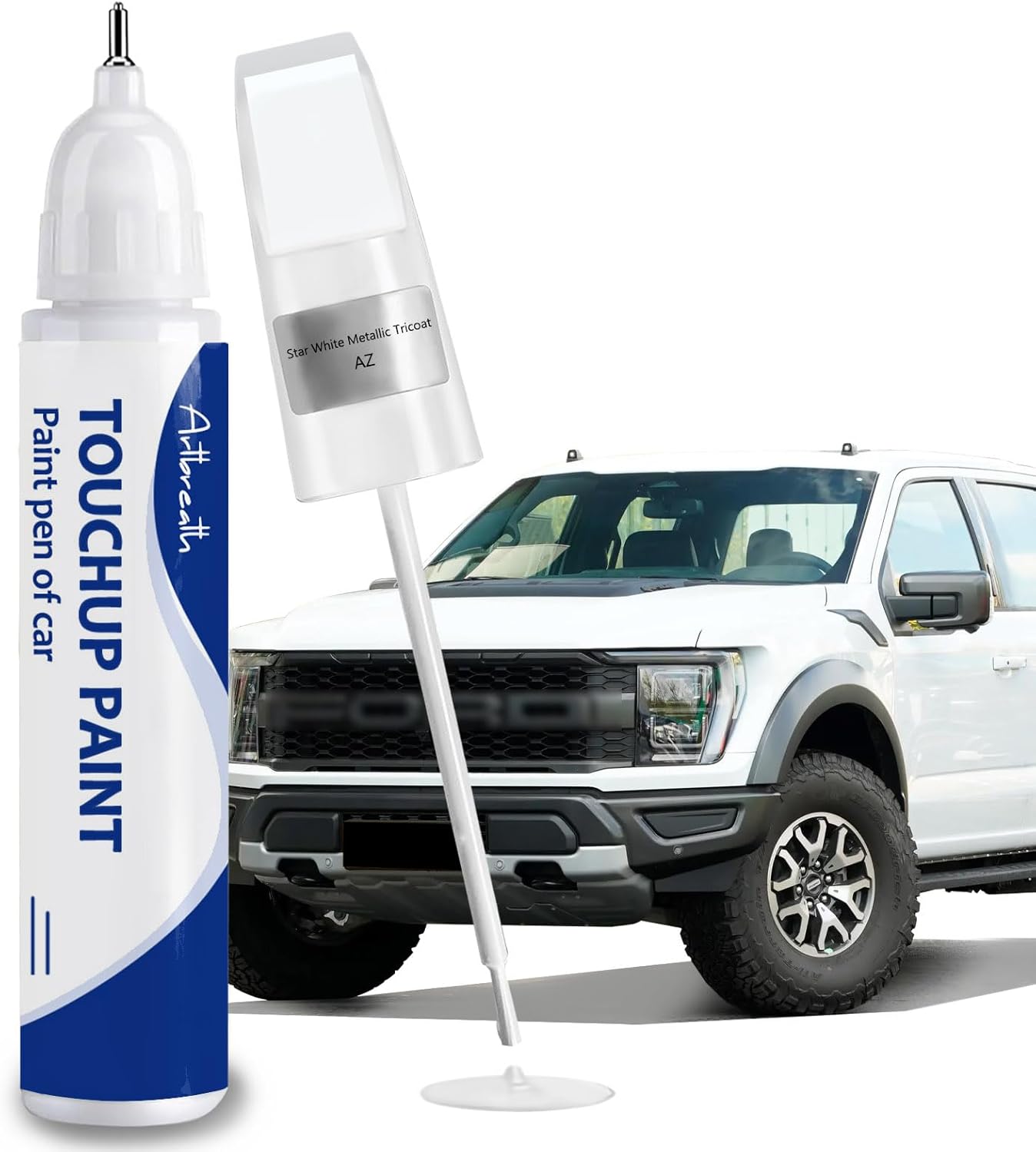 Star White Metallic Tricoat(AZ) Touch Up Paint for Ford -Exact Match–Chips and Nicks Car Paint Scratch Repair Kit Automotive Paint Pen for F-150/Mustang/Transit/Explorer/Ranger/Escape/Edge