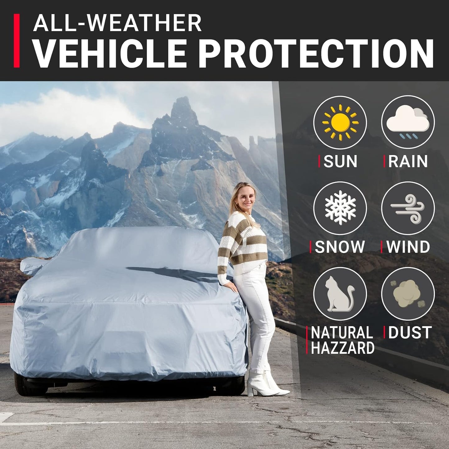 iCarCover Premium Car Cover for 1982-1990 Pontiac Trans AM Heavy Duty Waterproof All-Weather Automobiles Custom Fit Indoor Outdoor UV Snow Protection Covers with Straps and Bag