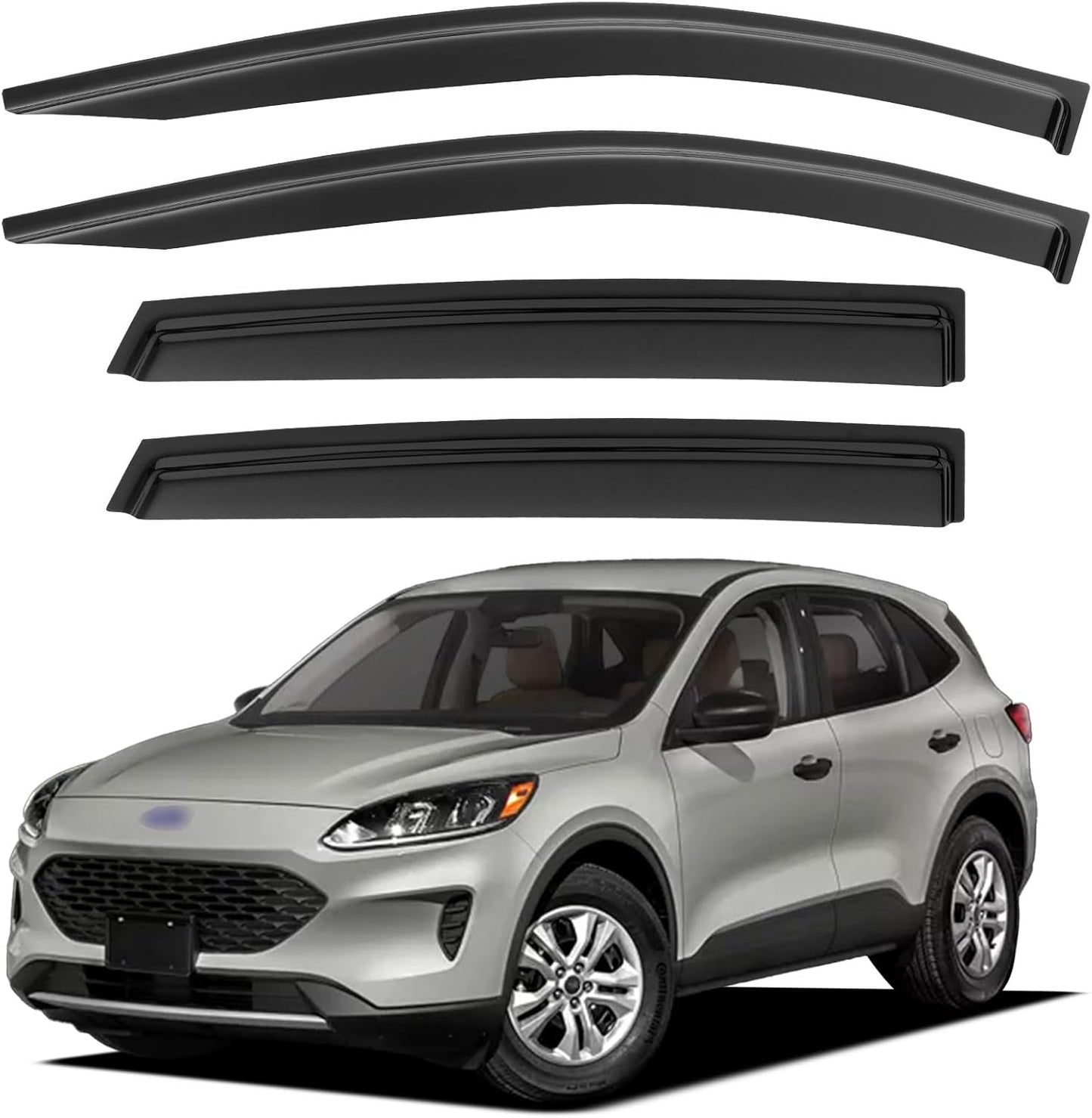 Window Visors Rain Guards for 2020-2025 Ford Escape, Out-Channel Window Vent Wind Deflectors Visors Shades for 20-25 Escape(Not for Active)