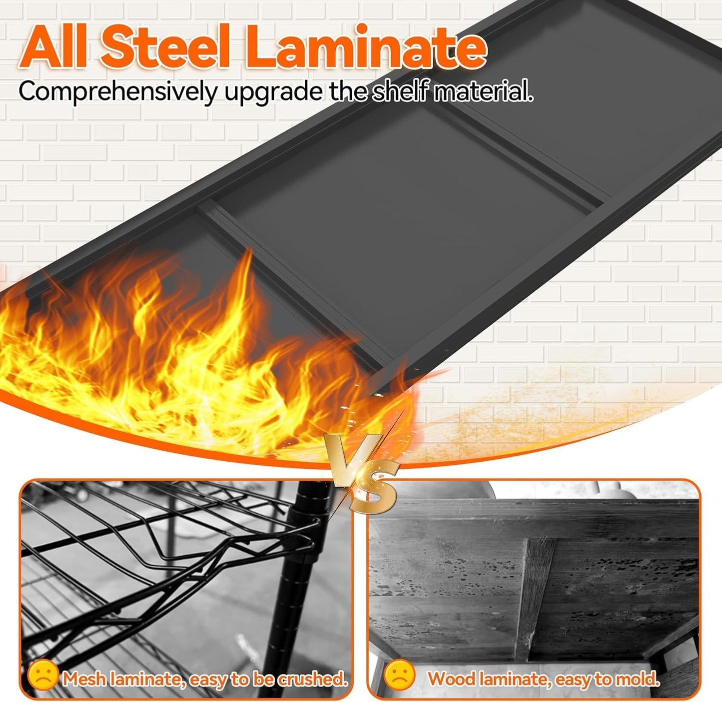 Metal Garage Shelving Unit, Heavy Duty 3-Tier Adjustable Storage Rack, Steel Shelving, Industrial Shelves for Heavy Tools and Equipment (3-Tier 32" H x 40" W x 14" D)