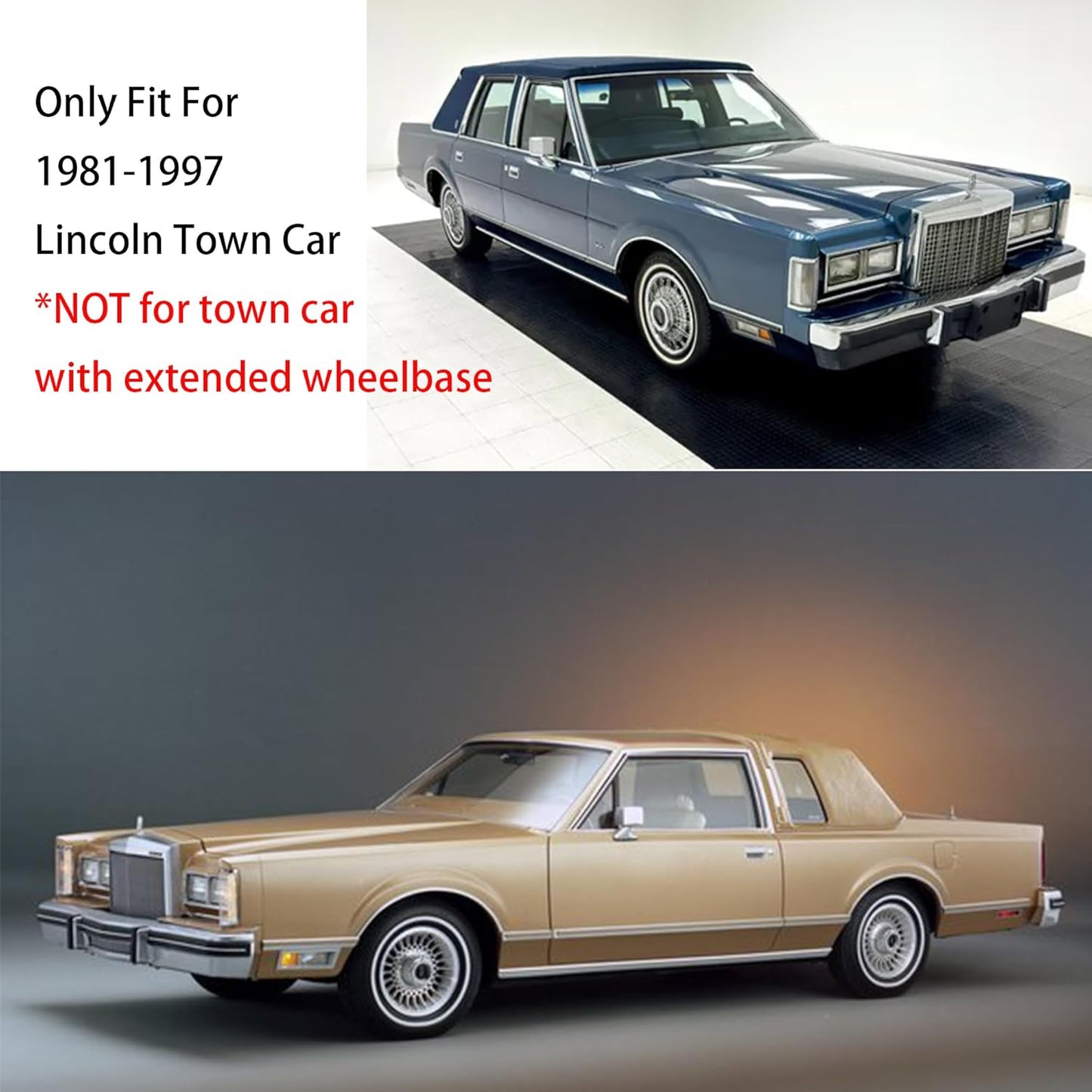 Soft Stretch Old Classic Car Cover Custom-fit for Lincoln Town Car 1981-1997 Full-Size Luxury Sedans Accessories for Indoor Underground Garage Car Show & Storage Dust Protection 219.2in