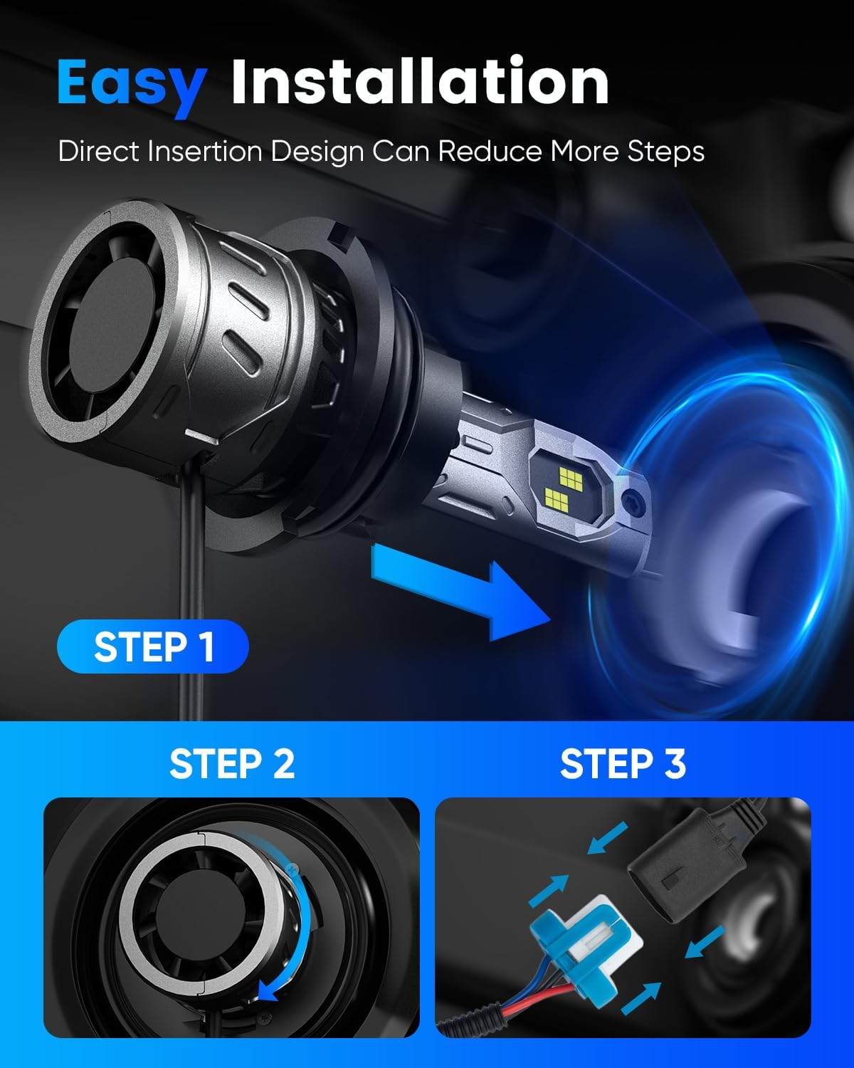NOVSIGHT 9007 Fog Bulbs Quick Installation