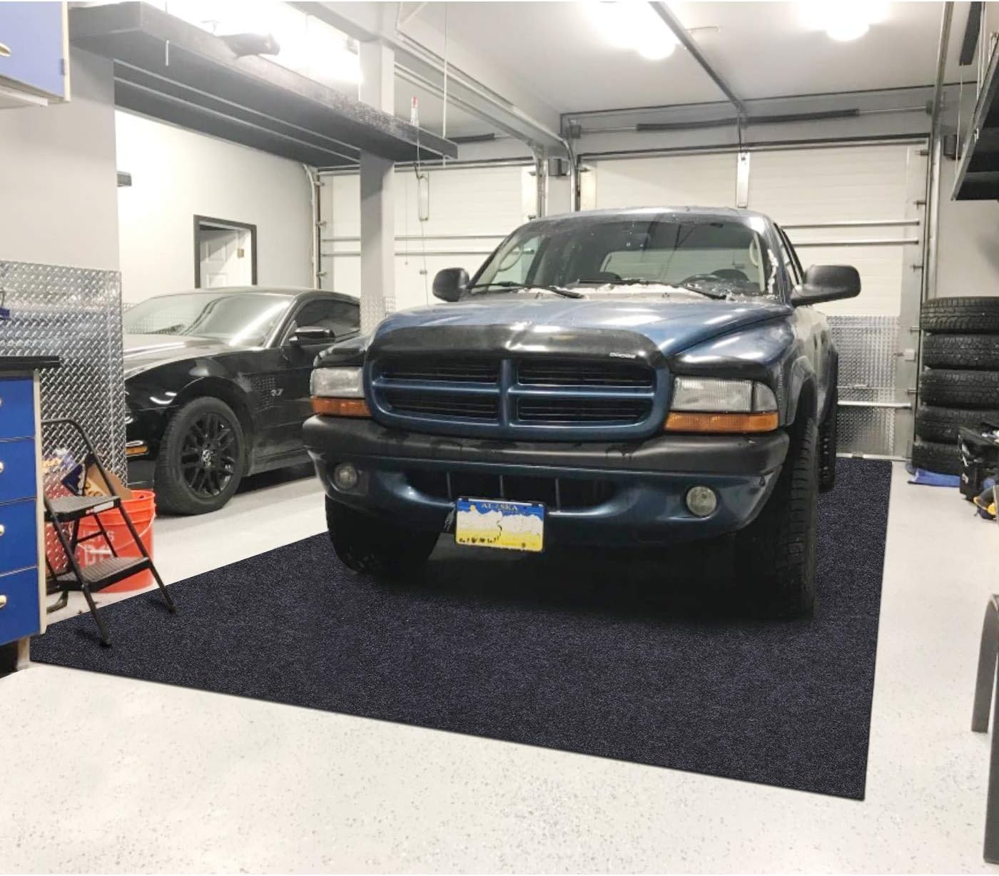 Garage Floor Mat，Absorbent Oil Mat—Floor Mat for Golf Carts,Motorcycles，Protect Garage and Shop Floor Surface，Absorbent Felt and Leak-Resistant Anti-Slip Backing，Reusable/Washable (7'6"x18'1")