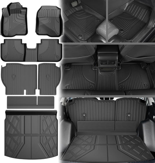 Floor Mats Fit for Honda CRV 2023 2024 2025 2026 All Models (Include Hybrid) - TTX LIGHTING CR-V All Weather Floor Liners & Cargo Liner with Backrest Mats Car Mats Accessories (Fit Upper Deck)